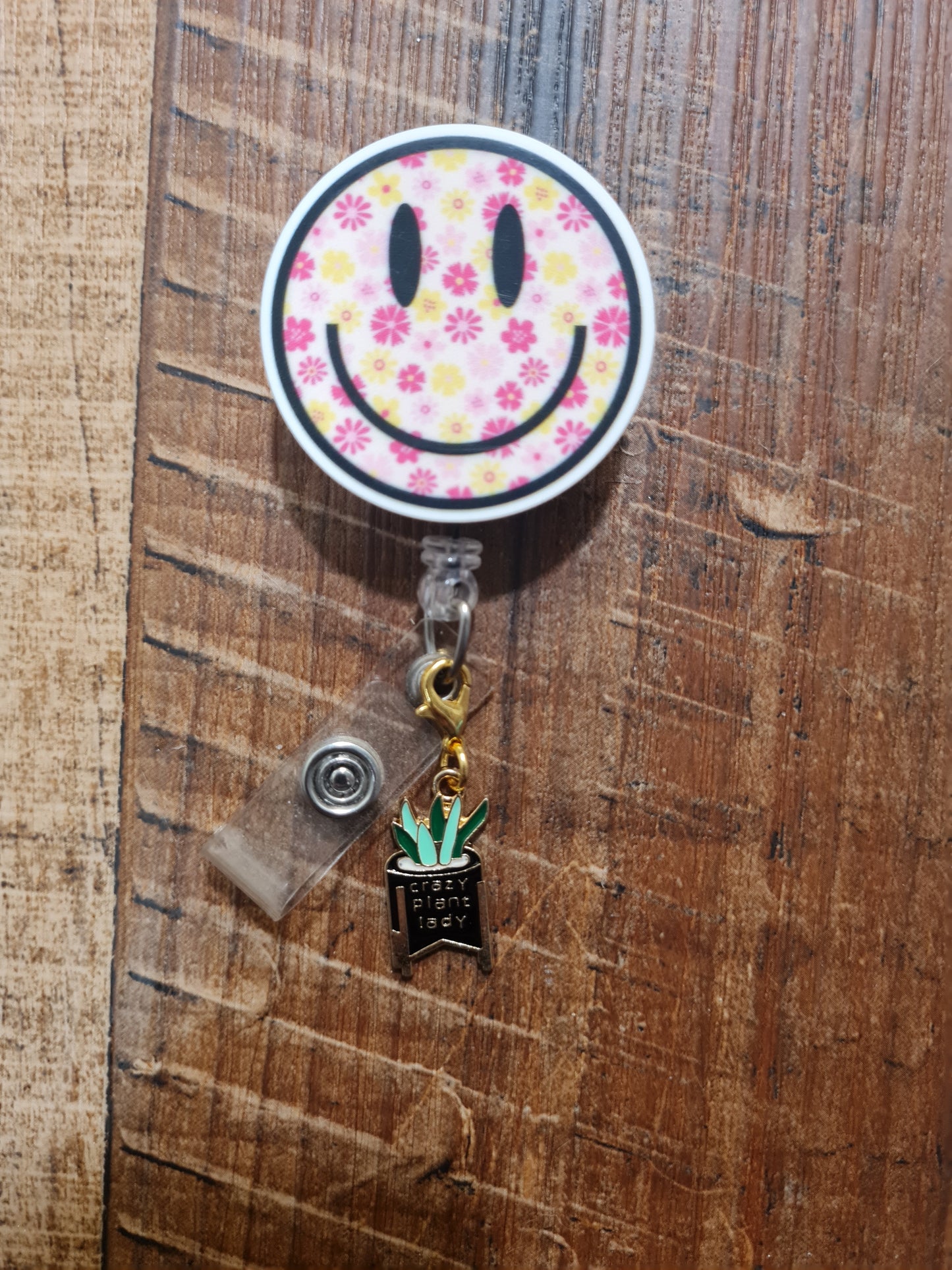 Crazy Plant Lady ~ ID Badge Reel Charm ~ Custom Made Charms ~ Badge Buddy ~ Badge Accessories ~ Crazy Plant Lady ID Badge Reel Charm - Cute Plant Mom Lanyard Flair for Nurses, Teachers, and Doctors