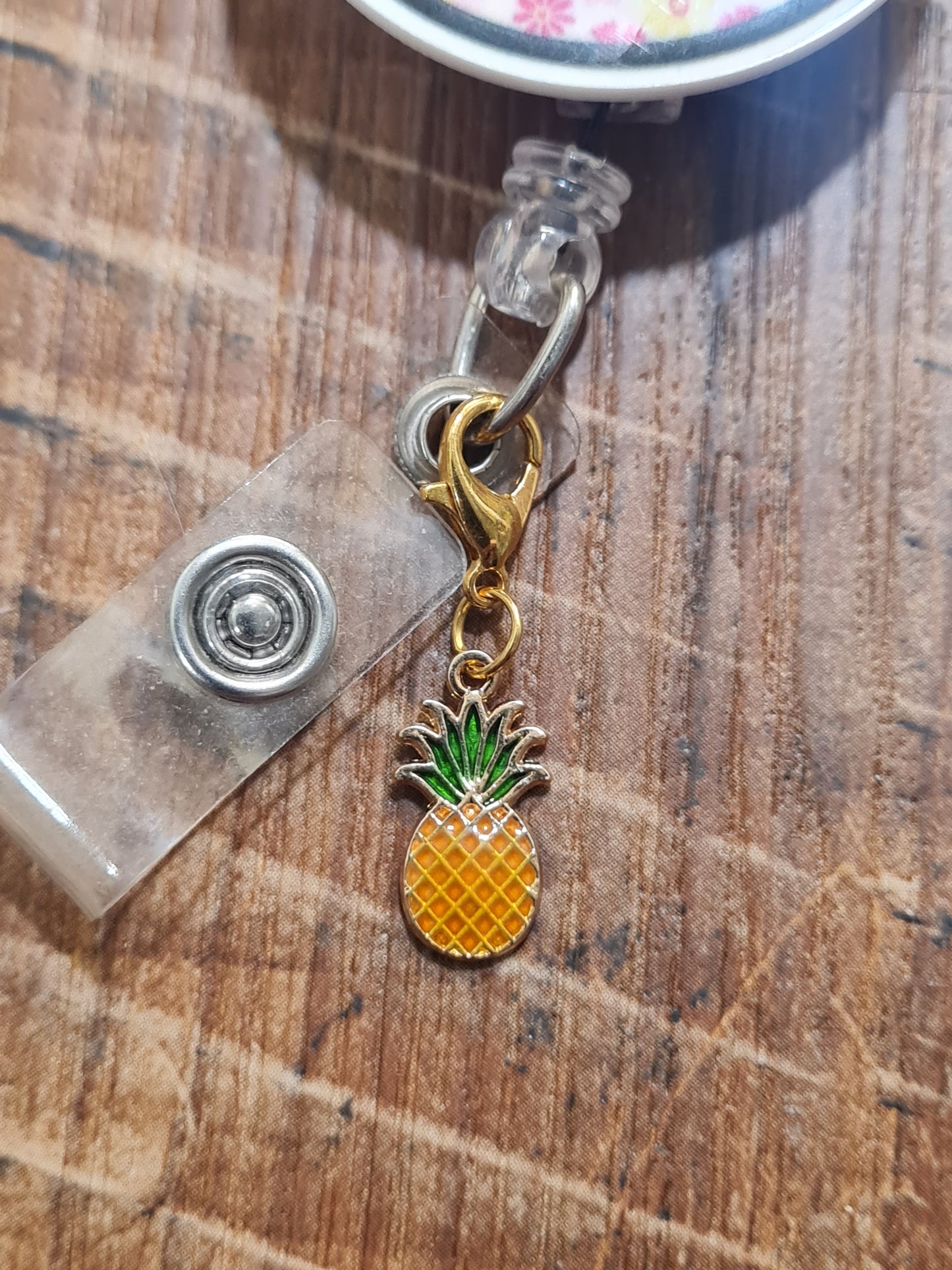 Pineapple ~ ID Badge Reel Charm ~ Custom Made Charms ~ Badge Buddy ~ Badge Accessories ~ Badge Charm ~Stand Tall Charm
