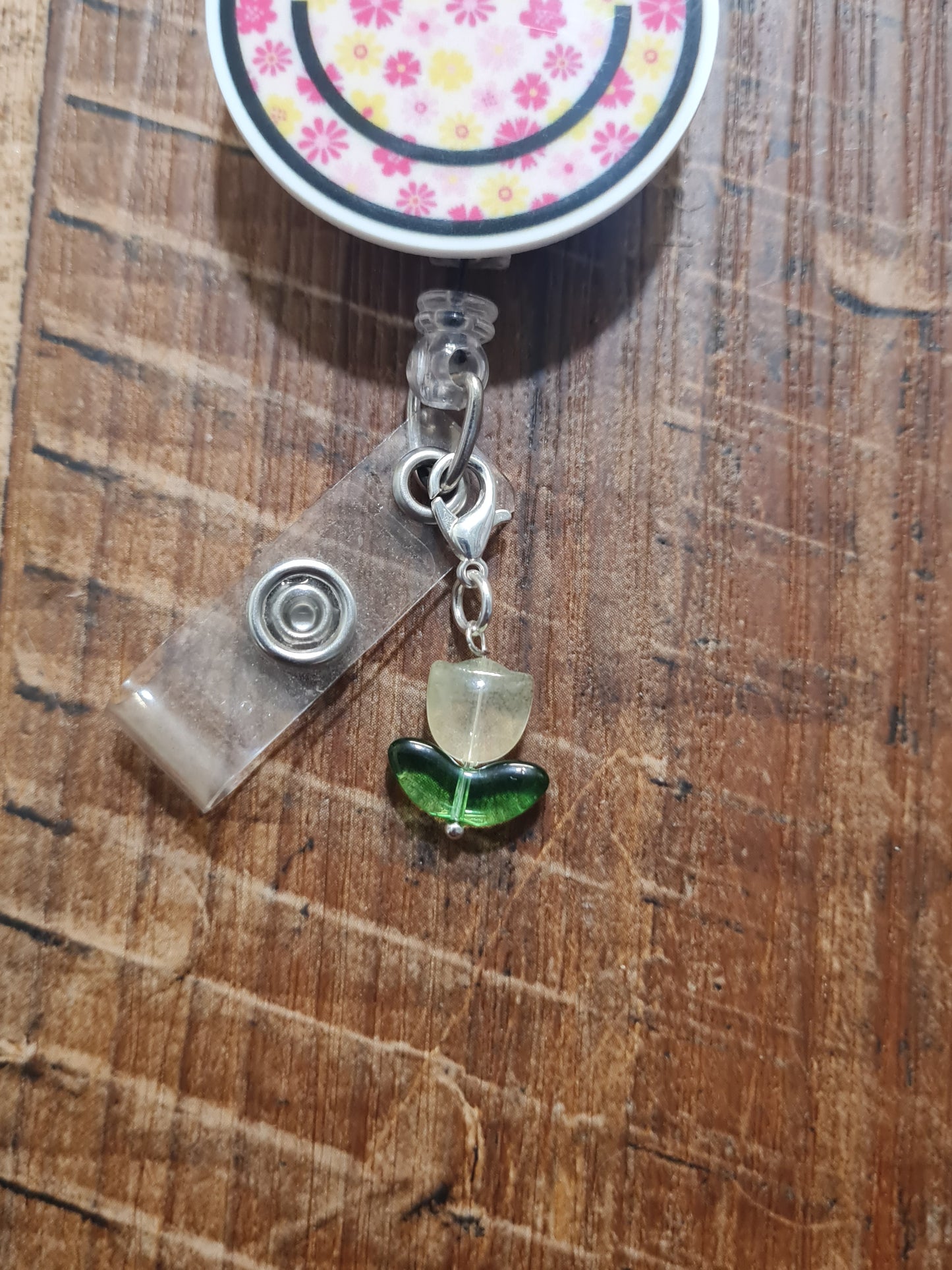 Tulip ~ ID Badge Reel Charm ~ Custom Made Charms ~ Gardener ~ Badge Buddy ~ Badge Accessories