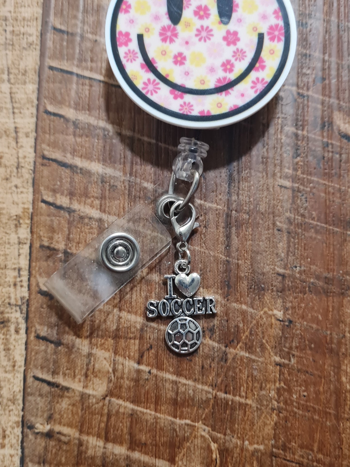 I love Baseball ~ ID Badge Reel Charm ~ Custom Made Charms ~ Volleyball ~ Football ~ Softball ~ Soccer ~ Badge Buddy ~ Badge Accessories