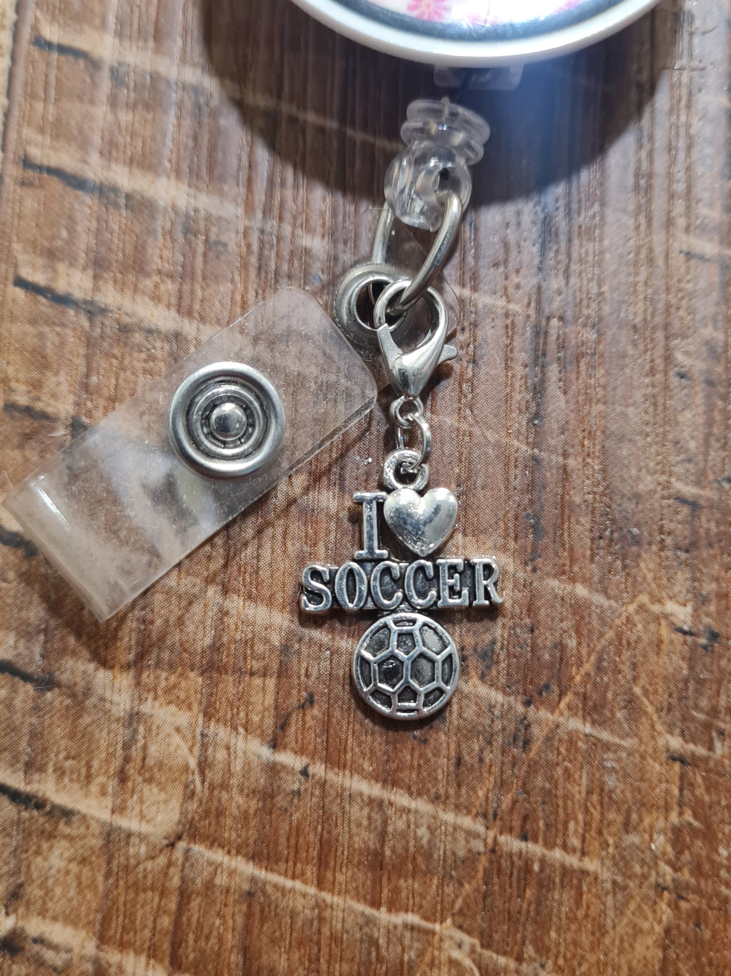 I love Baseball ~ ID Badge Reel Charm ~ Custom Made Charms ~ Volleyball ~ Football ~ Softball ~ Soccer ~ Badge Buddy ~ Badge Accessories