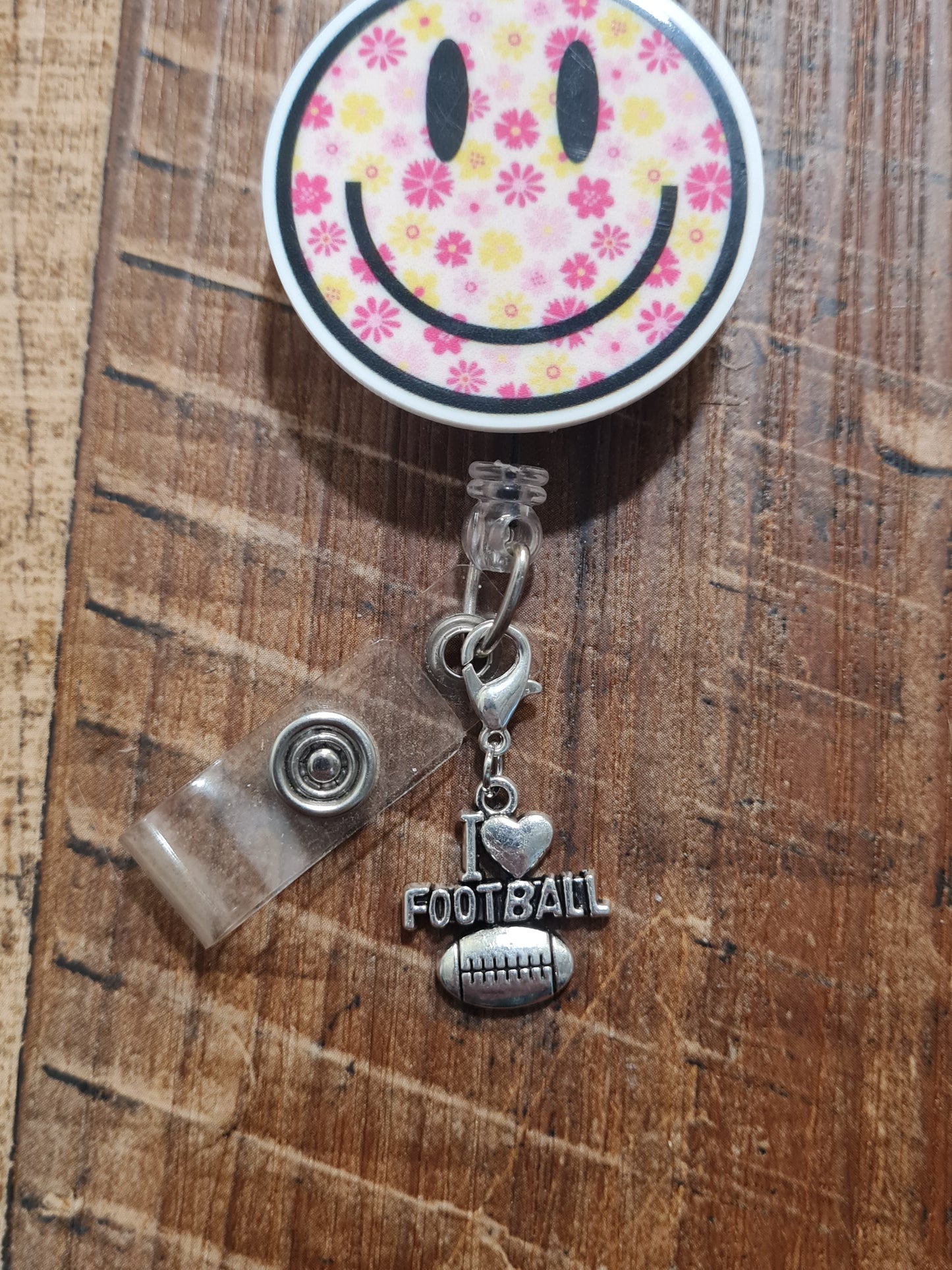 I love Baseball ~ ID Badge Reel Charm ~ Custom Made Charms ~ Volleyball ~ Football ~ Softball ~ Soccer ~ Badge Buddy ~ Badge Accessories