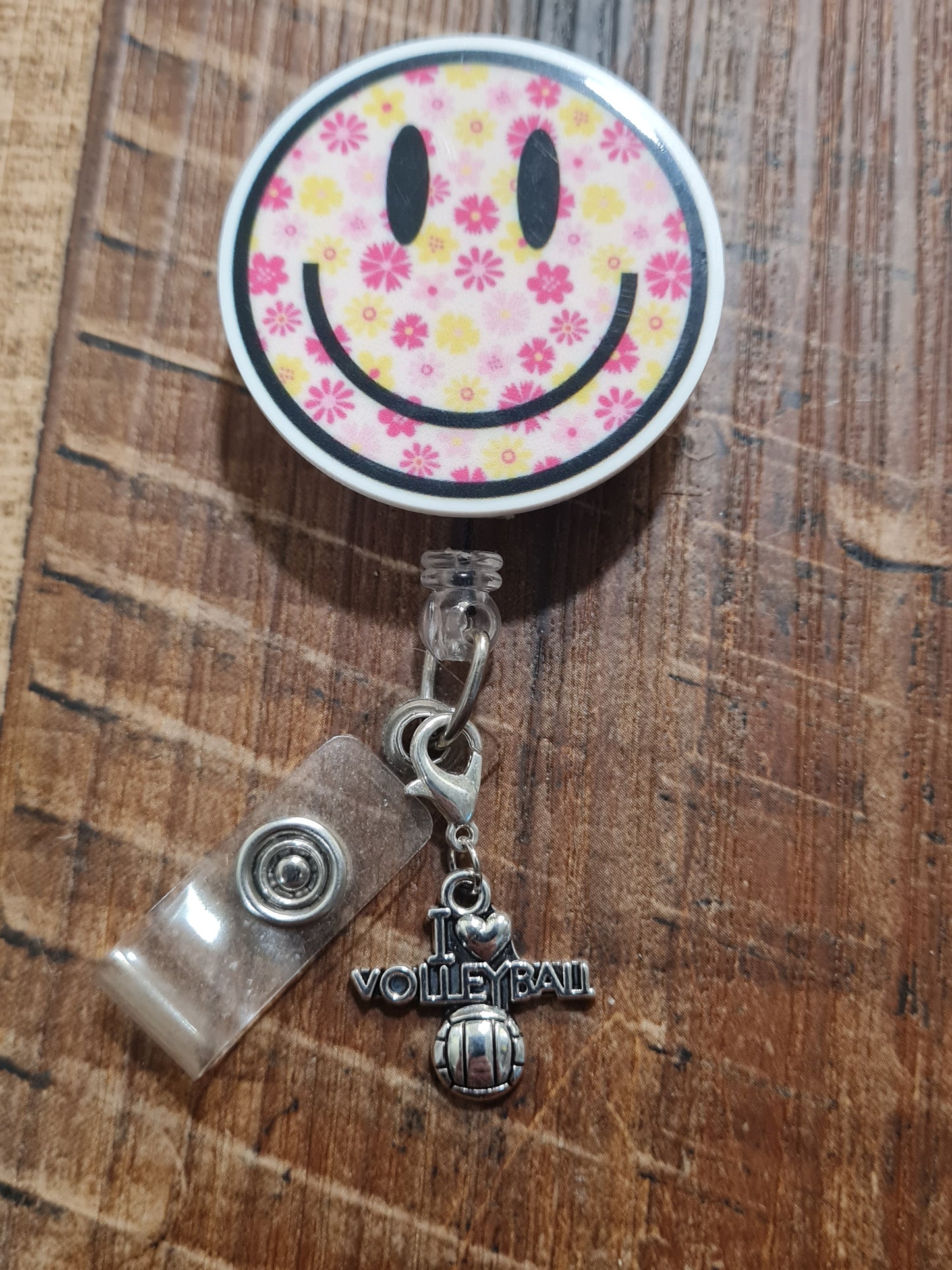 I love Baseball ~ ID Badge Reel Charm ~ Custom Made Charms ~ Volleyball ~ Football ~ Softball ~ Soccer ~ Badge Buddy ~ Badge Accessories