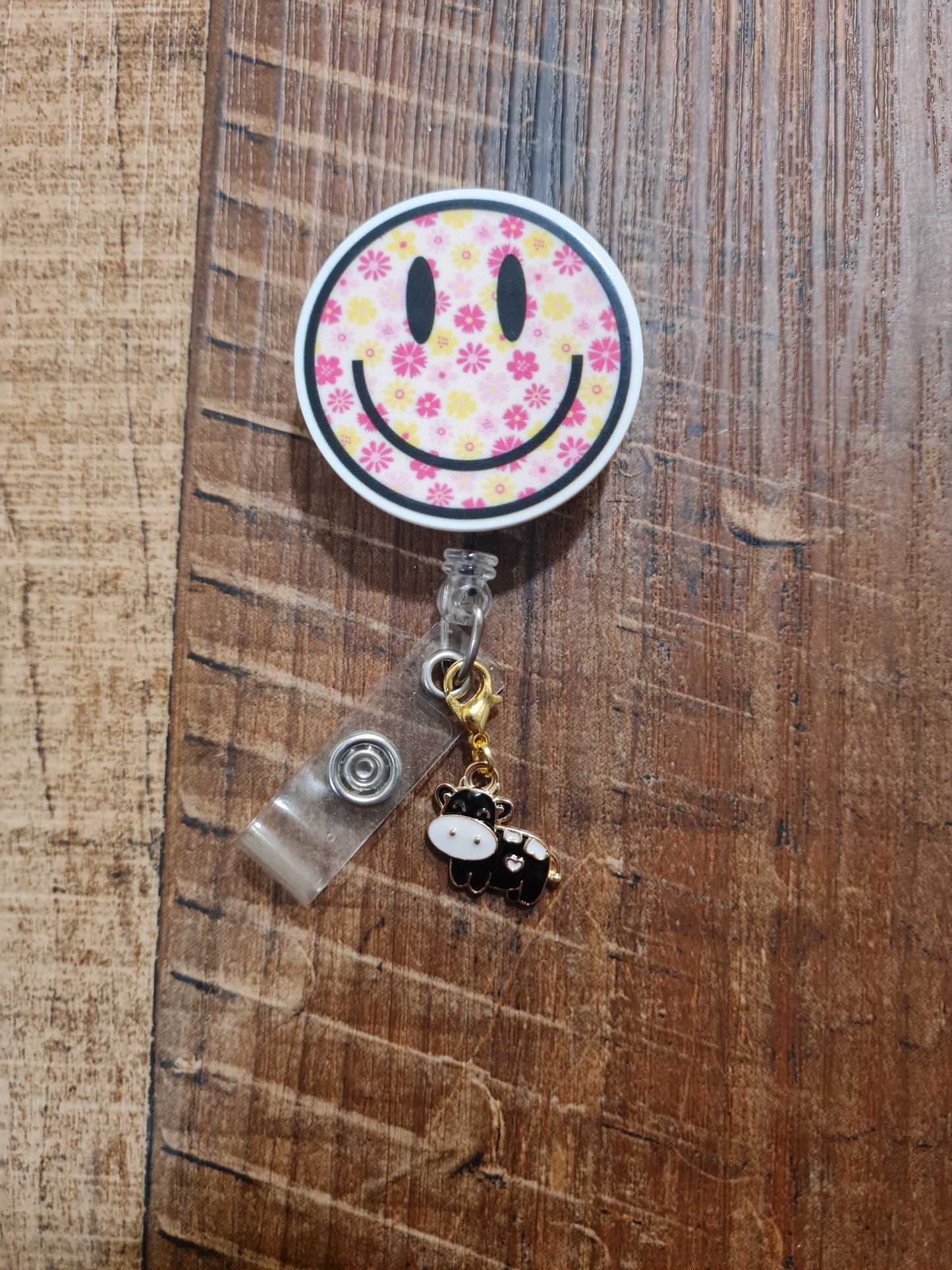 Cow ~ ID Badge Reel Charm ~ Custom Made Charms ~ Badge Buddy ~ Badge Accessories ~ Holstein Cow Charm ~ Milk Cow Charm ~ Badge Charm
