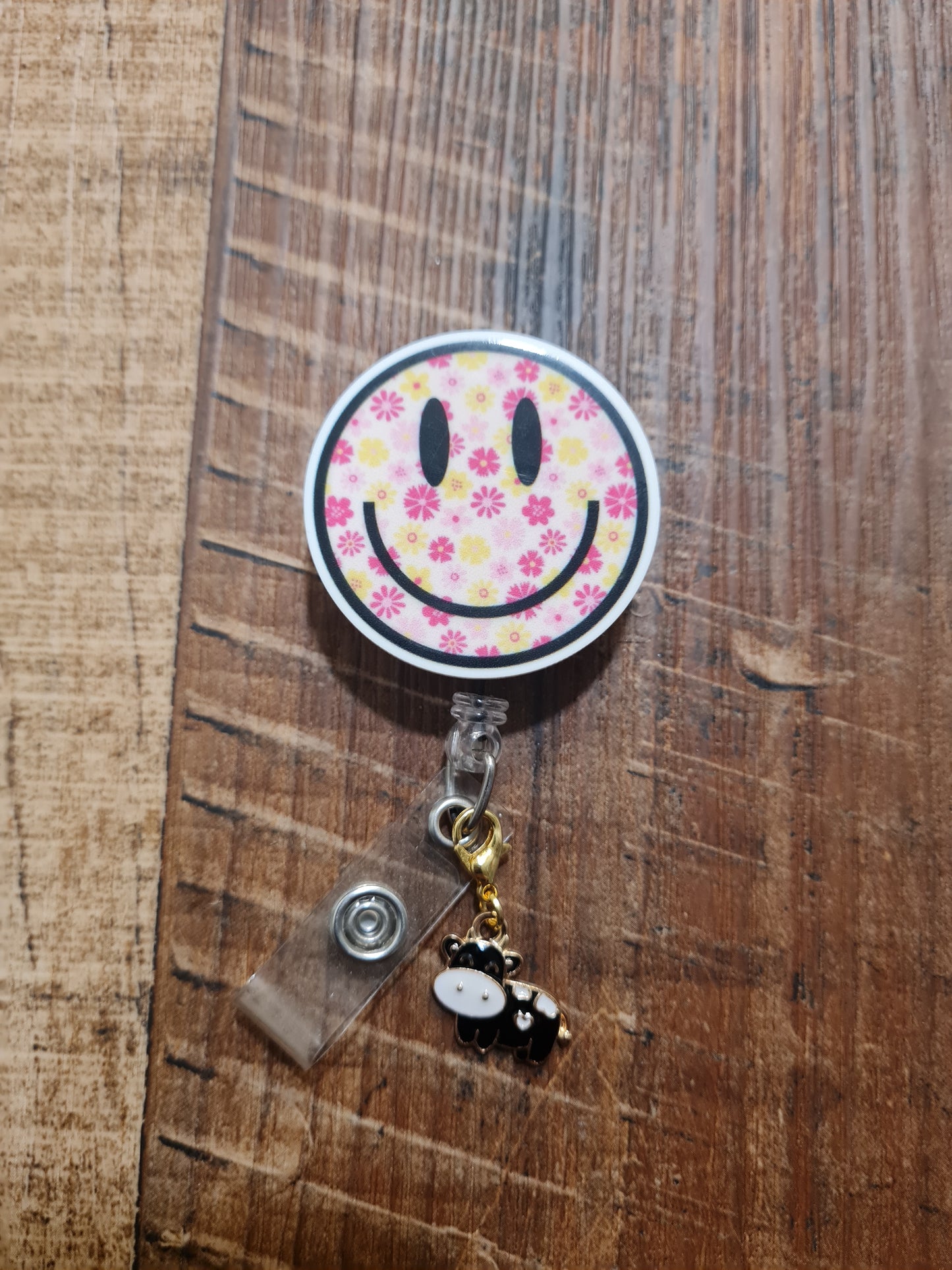 Cow ~ ID Badge Reel Charm ~ Custom Made Charms ~ Badge Buddy ~ Badge Accessories ~ Holstein Cow Charm ~ Milk Cow Charm ~ Badge Charm