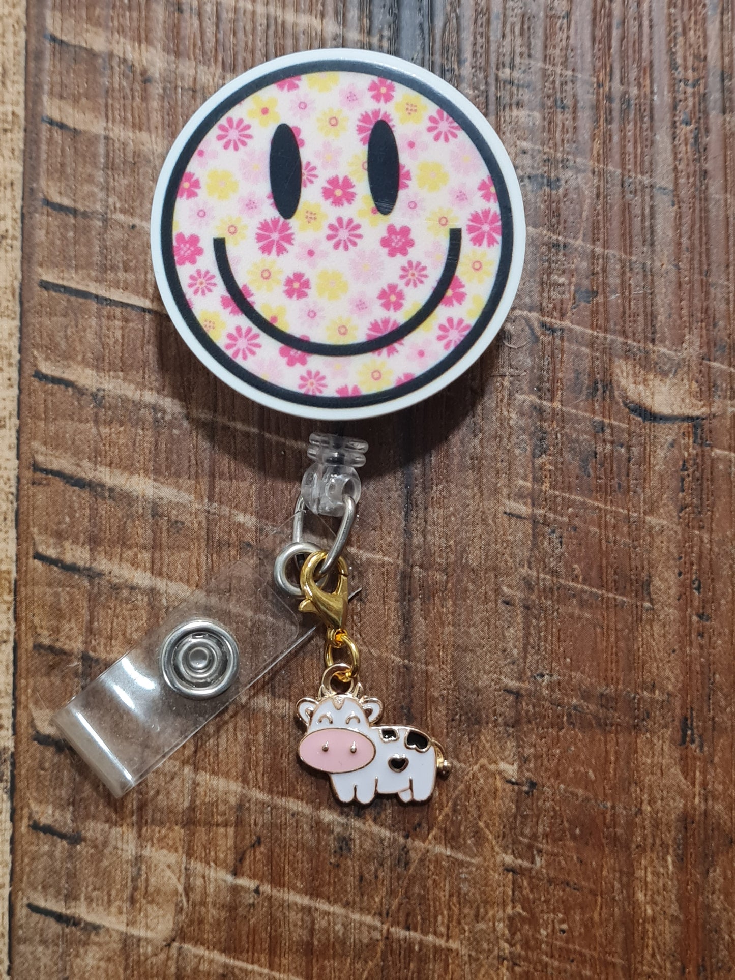 Cow ~ ID Badge Reel Charm ~ Custom Made Charms ~ Badge Buddy ~ Badge Accessories ~ Holstein Cow Charm ~ Milk Cow Charm ~ Badge Charm