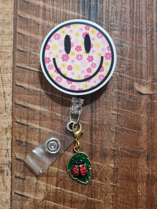 Lady Bug on Leaf ~ ID Badge Reel Charm ~ Custom Made Charms ~ Badge Buddy ~ Badge Accessories ~ Lady Bug Charm ~ Lady Bugs ~ Ladybug Charm