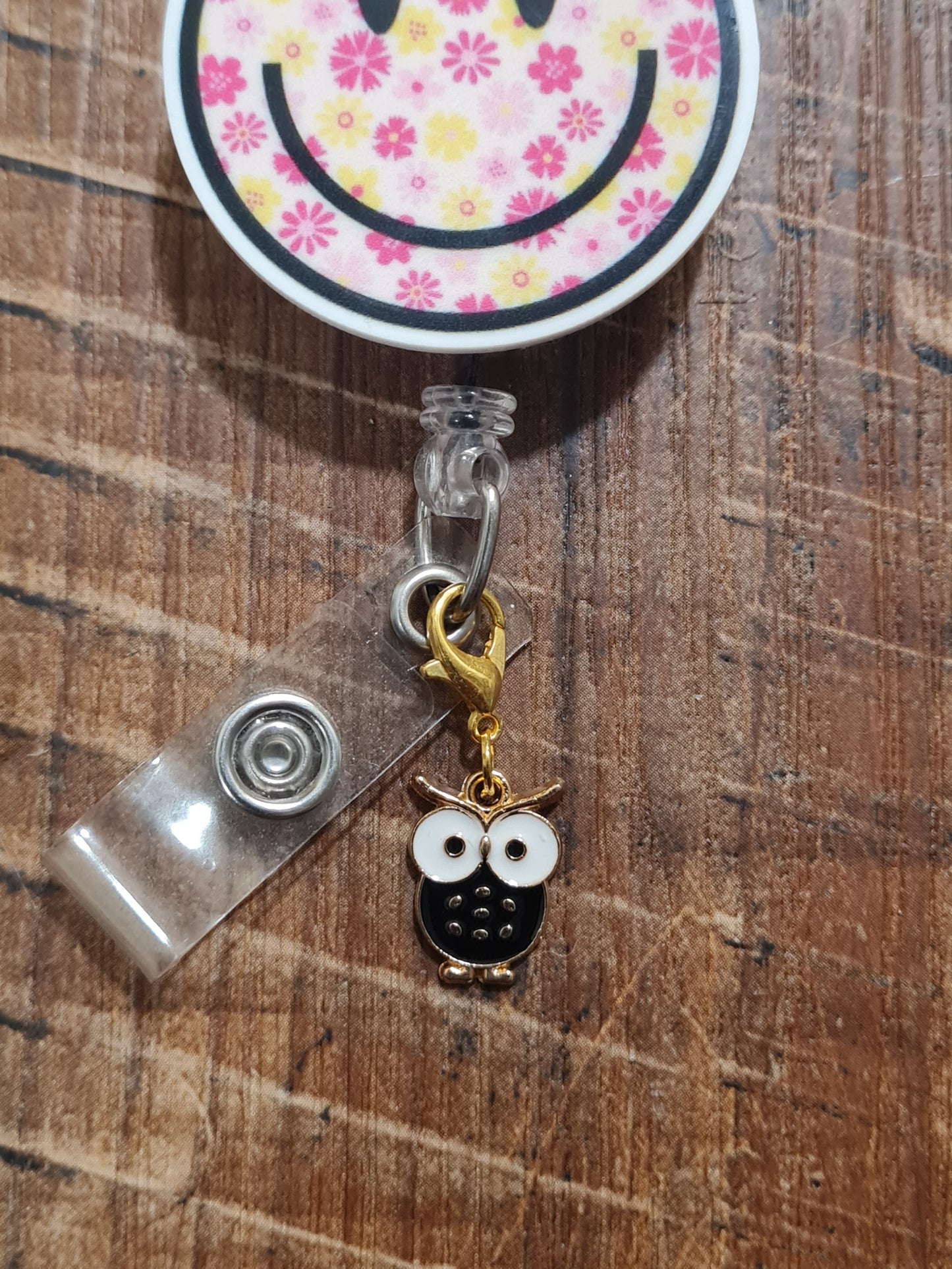 Colorful Owl Charm ~ ID Badge Reel Charm ~ Custom Made Charms ~ Badge Buddy ~ Badge Accessories ~ Cute Owl ~ Owl Charm ~ Work Badge Charm ~ Wise Owl ID Badge Reel Charm - Cute Bird Lanyard Flair for Nurses, Teachers, and Night Shift Staff