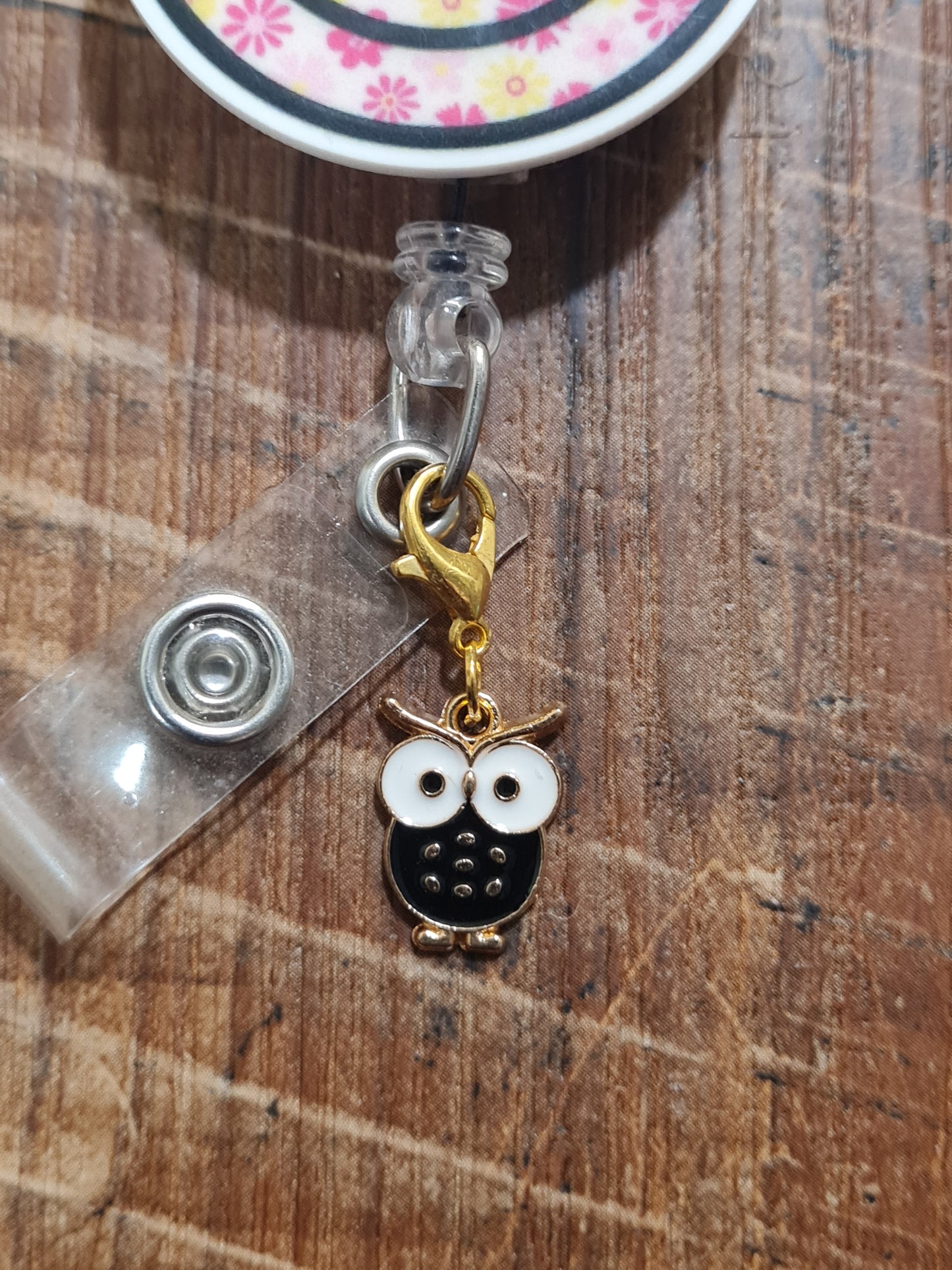 Colorful Owl Charm ~ ID Badge Reel Charm ~ Custom Made Charms ~ Badge Buddy ~ Badge Accessories ~ Cute Owl ~ Owl Charm ~ Work Badge Charm ~ Wise Owl ID Badge Reel Charm - Cute Bird Lanyard Flair for Nurses, Teachers, and Night Shift Staff