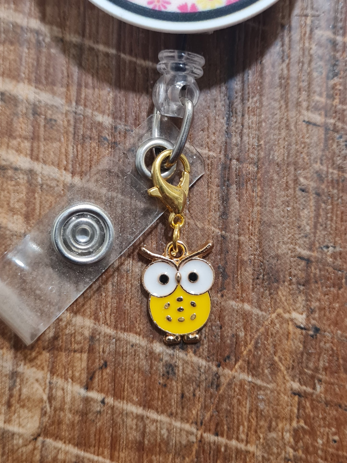 Colorful Owl Charm ~ ID Badge Reel Charm ~ Custom Made Charms ~ Badge Buddy ~ Badge Accessories ~ Cute Owl ~ Owl Charm ~ Work Badge Charm ~ Wise Owl ID Badge Reel Charm - Cute Bird Lanyard Flair for Nurses, Teachers, and Night Shift Staff