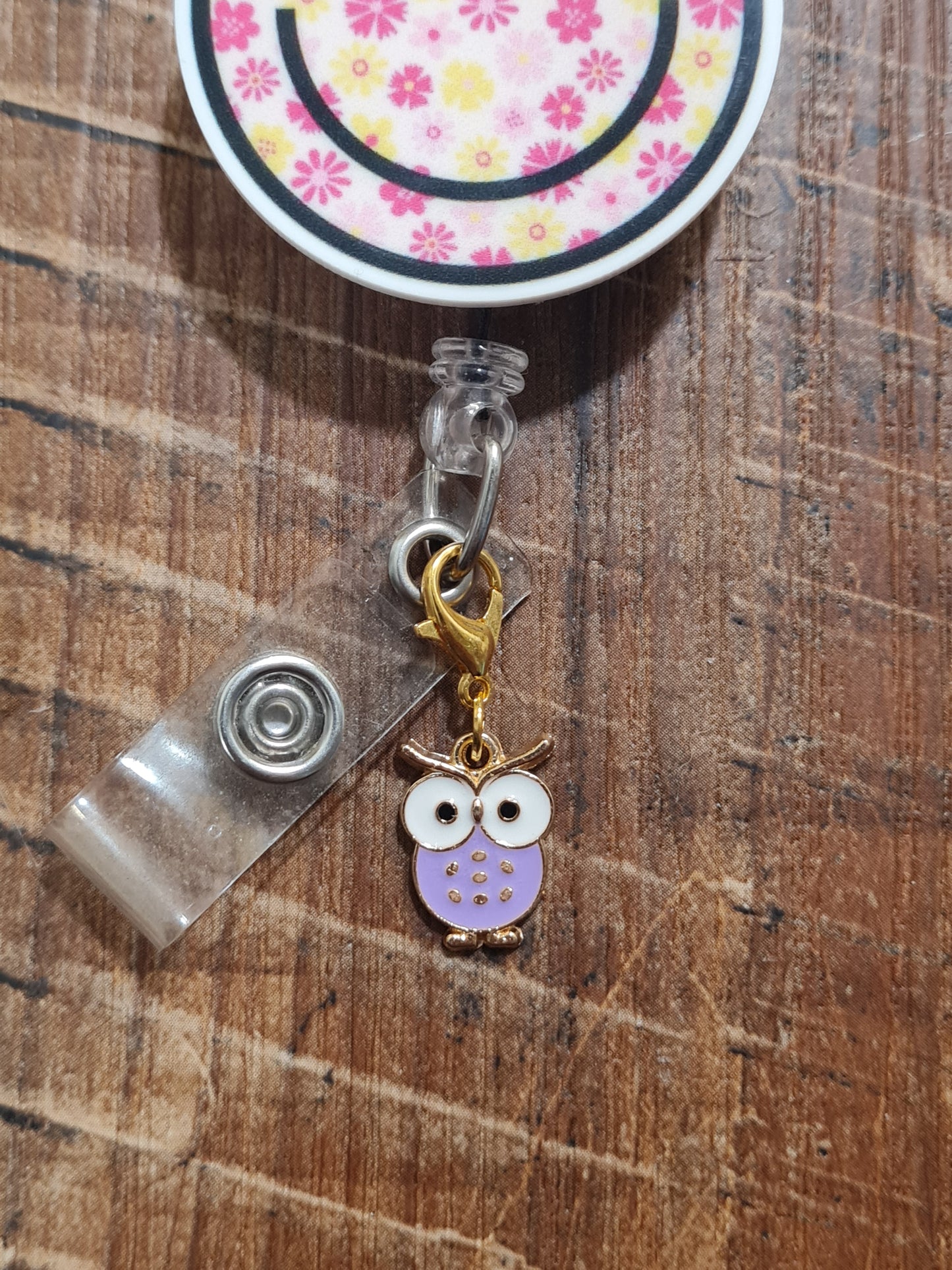 Colorful Owl Charm ~ ID Badge Reel Charm ~ Custom Made Charms ~ Badge Buddy ~ Badge Accessories ~ Cute Owl ~ Owl Charm ~ Work Badge Charm ~ Wise Owl ID Badge Reel Charm - Cute Bird Lanyard Flair for Nurses, Teachers, and Night Shift Staff