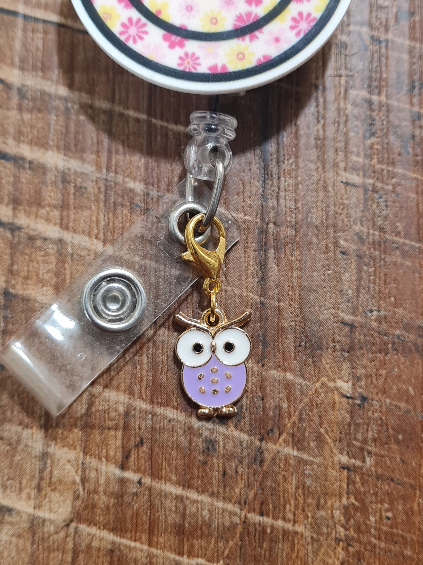 Colorful Owl Charm ~ ID Badge Reel Charm ~ Custom Made Charms ~ Badge Buddy ~ Badge Accessories ~ Cute Owl ~ Owl Charm ~ Work Badge Charm ~ Wise Owl ID Badge Reel Charm - Cute Bird Lanyard Flair for Nurses, Teachers, and Night Shift Staff