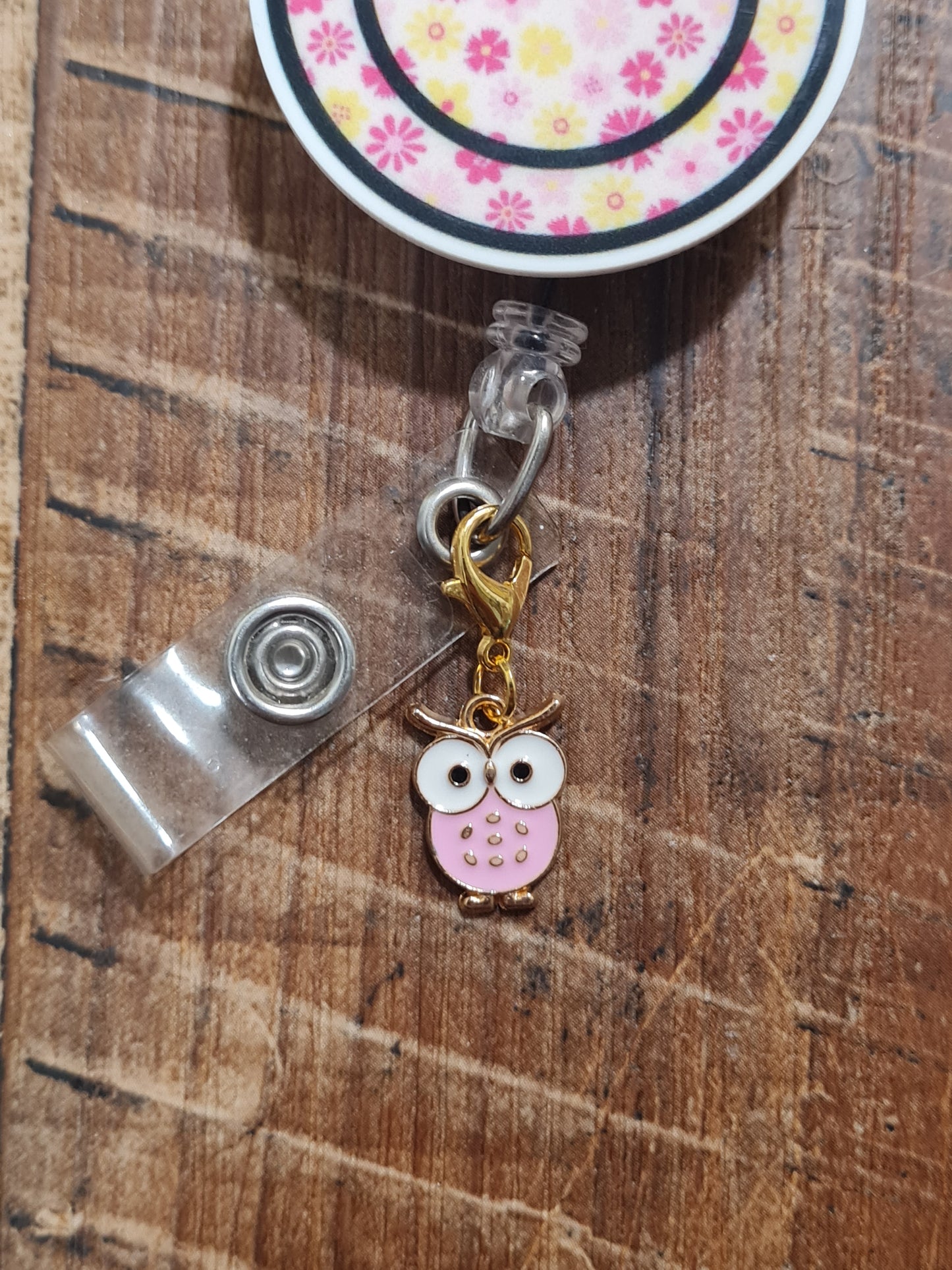 Colorful Owl Charm ~ ID Badge Reel Charm ~ Custom Made Charms ~ Badge Buddy ~ Badge Accessories ~ Cute Owl ~ Owl Charm ~ Work Badge Charm ~ Wise Owl ID Badge Reel Charm - Cute Bird Lanyard Flair for Nurses, Teachers, and Night Shift Staff
