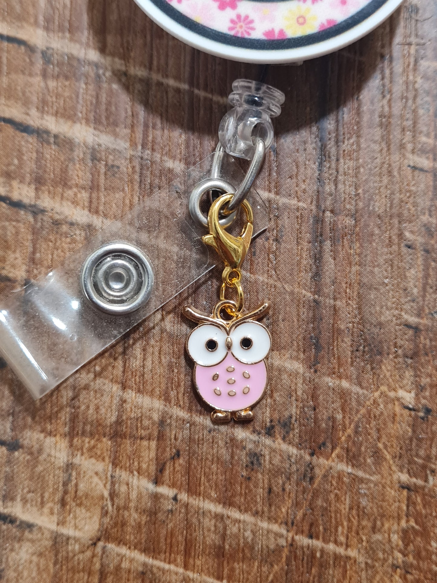 Colorful Owl Charm ~ ID Badge Reel Charm ~ Custom Made Charms ~ Badge Buddy ~ Badge Accessories ~ Cute Owl ~ Owl Charm ~ Work Badge Charm ~ Wise Owl ID Badge Reel Charm - Cute Bird Lanyard Flair for Nurses, Teachers, and Night Shift Staff