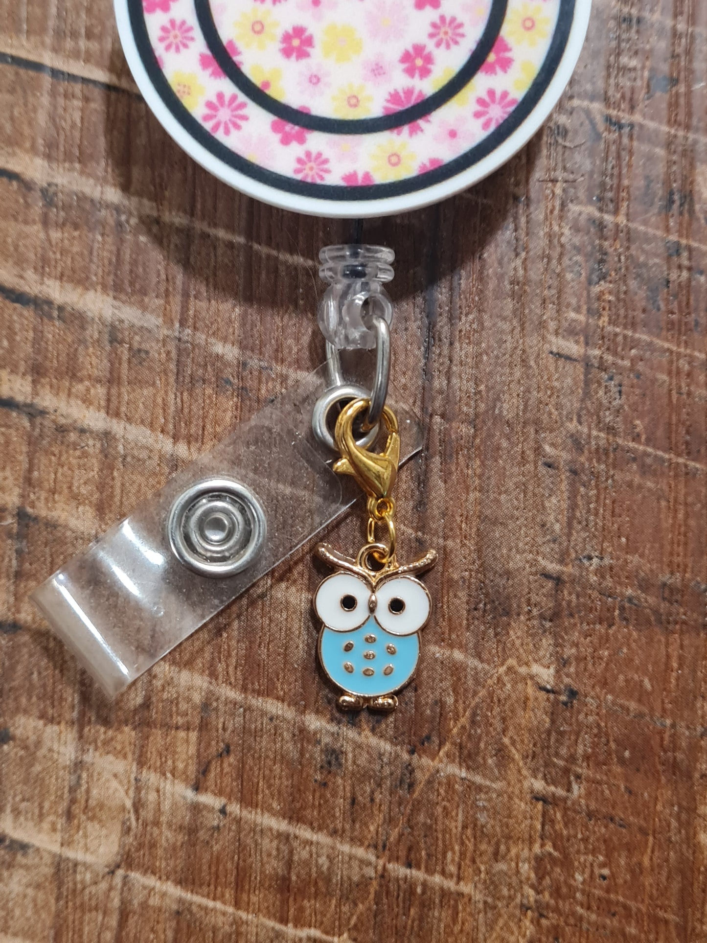 Colorful Owl Charm ~ ID Badge Reel Charm ~ Custom Made Charms ~ Badge Buddy ~ Badge Accessories ~ Cute Owl ~ Owl Charm ~ Work Badge Charm ~ Wise Owl ID Badge Reel Charm - Cute Bird Lanyard Flair for Nurses, Teachers, and Night Shift Staff