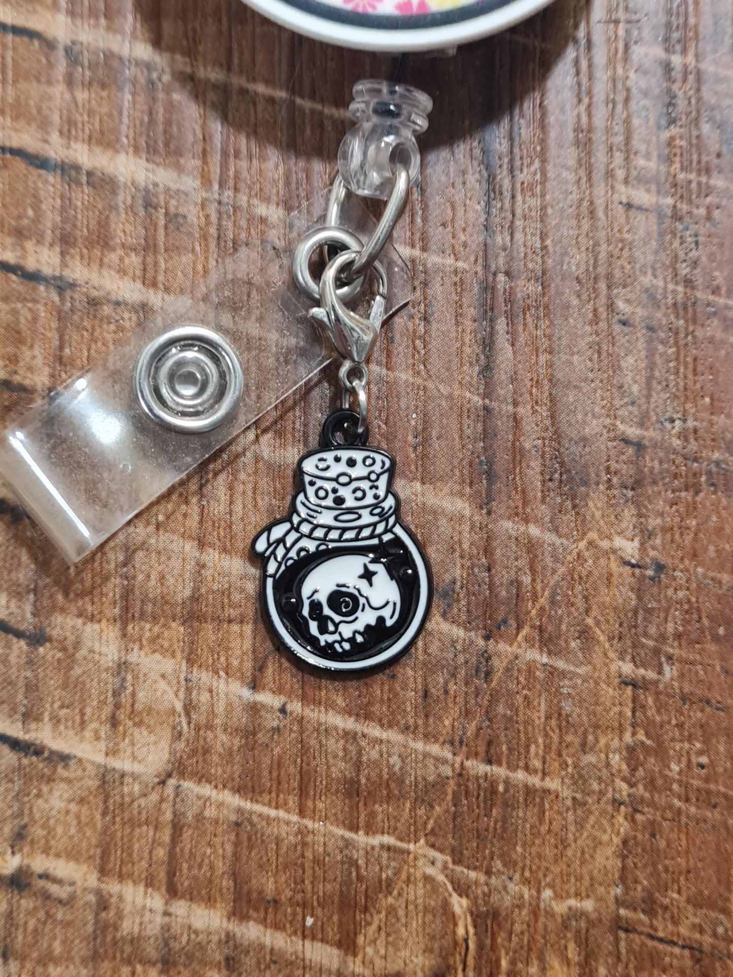 Halloween Charm ~ ID Badge Reel Charm ~ Custom Made Charms ~ Badge Buddy ~ Badge Accessories ~ ID Badge Charm ~ Potion ID Badge Charm ~ Poison Bottle ID Badge Reel Charm - Spooky Halloween Lanyard Flair for Nurses, Pharmacists, and Lab Techs