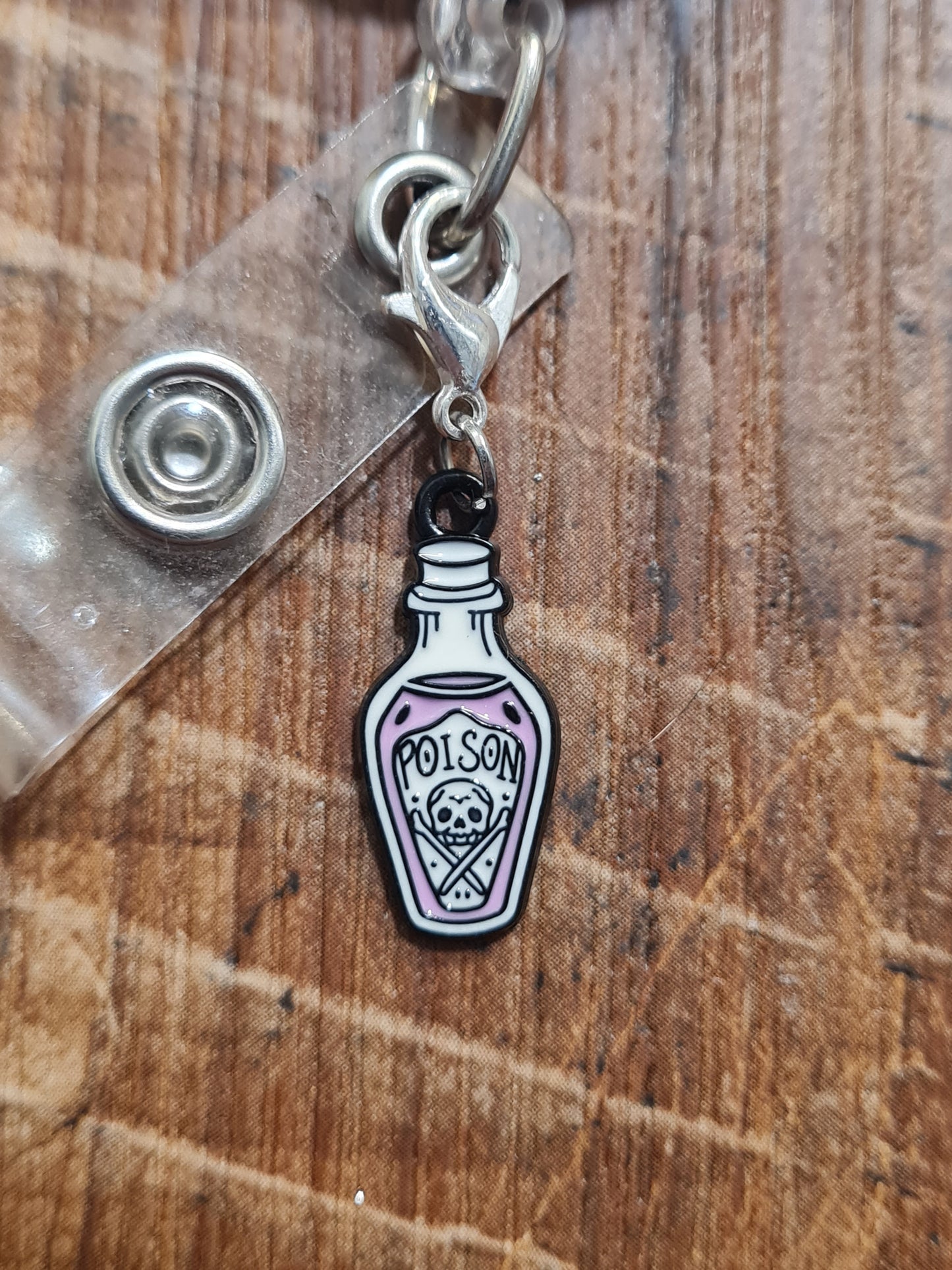 Halloween Charm ~ ID Badge Reel Charm ~ Custom Made Charms ~ Badge Buddy ~ Badge Accessories ~ ID Badge Charm ~ Potion ID Badge Charm ~ Poison Bottle ID Badge Reel Charm - Spooky Halloween Lanyard Flair for Nurses, Pharmacists, and Lab Techs