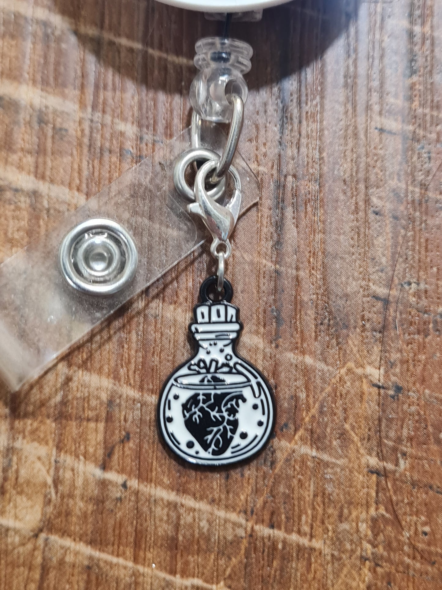 Halloween Charm ~ ID Badge Reel Charm ~ Custom Made Charms ~ Badge Buddy ~ Badge Accessories ~ ID Badge Charm ~ Potion ID Badge Charm ~ Poison Bottle ID Badge Reel Charm - Spooky Halloween Lanyard Flair for Nurses, Pharmacists, and Lab Techs