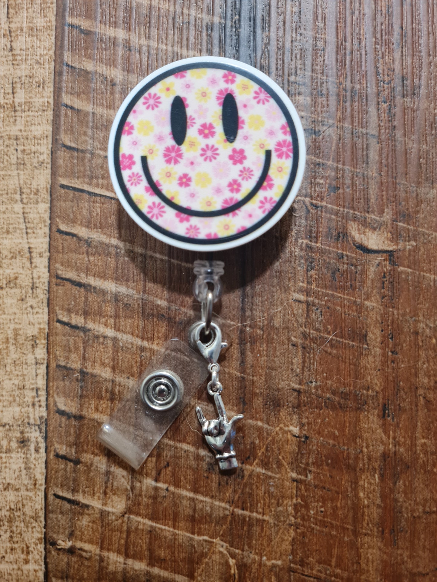 American Sign Language ~ I Love You ~ ID Badge Reel Charm ~ Custom Made Charms ~ Badge Buddy ~ Badge Accessories ~ ASL I Love You ID Badge Reel Charm - Sign Language Lanyard Flair for Teachers, SLPs, and Special Ed Staff