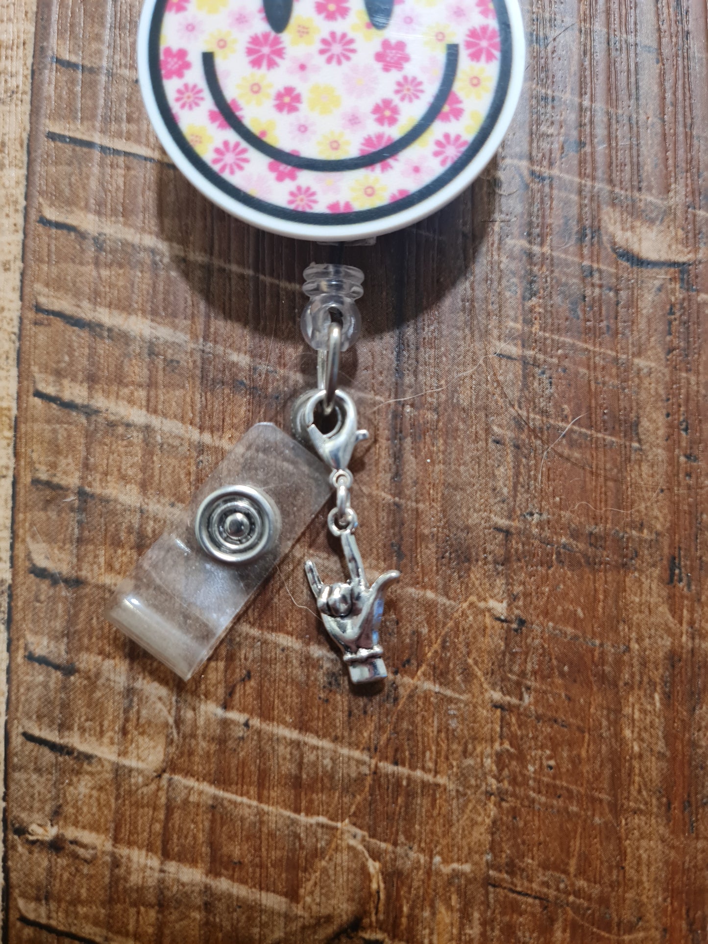 American Sign Language ~ I Love You ~ ID Badge Reel Charm ~ Custom Made Charms ~ Badge Buddy ~ Badge Accessories ~ ASL I Love You ID Badge Reel Charm - Sign Language Lanyard Flair for Teachers, SLPs, and Special Ed Staff