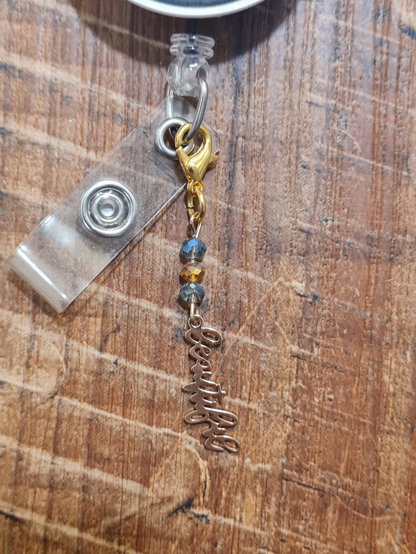 Motivational Charm ~ ID Badge Reel Charm ~ Custom Made Charms ~ Badge Buddy ~ Badge Accessories ~ Fearless ~ Beautiful ~ Shine ~ Love ~ Motivational Word ID Badge Reel Charm - Positive Affirmation Lanyard Flair for Nurses, Teachers, and Social Workers