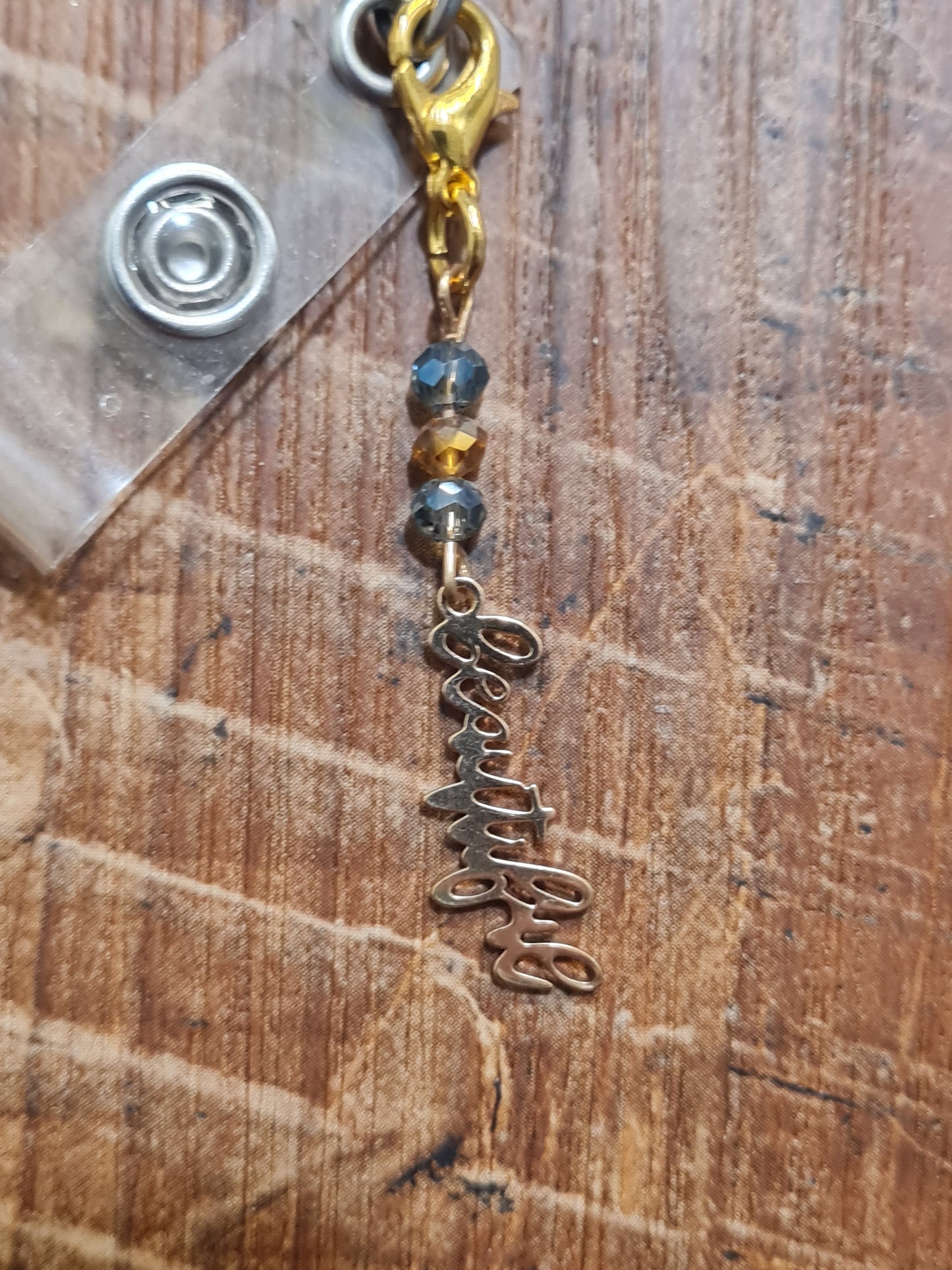 Motivational Charm ~ ID Badge Reel Charm ~ Custom Made Charms ~ Badge Buddy ~ Badge Accessories ~ Fearless ~ Beautiful ~ Shine ~ Love ~ Motivational Word ID Badge Reel Charm - Positive Affirmation Lanyard Flair for Nurses, Teachers, and Social Workers