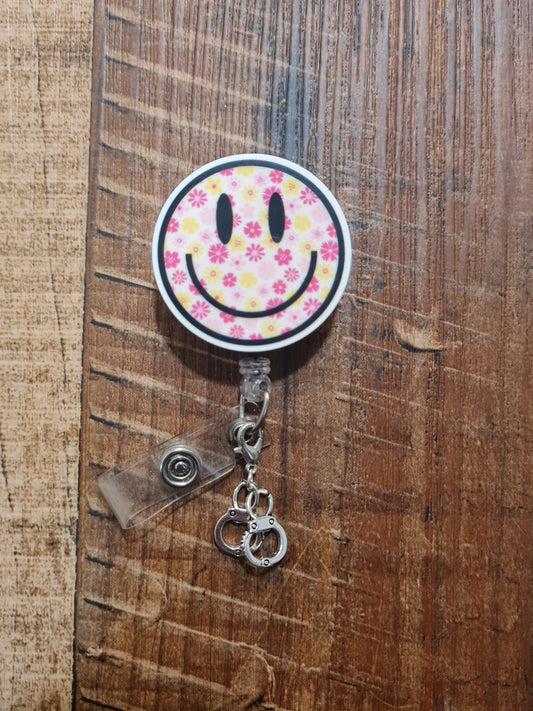 Handcuffs ~ Police ~ ID Badge Reel Charm ~ Custom Made Charms ~ Badge Buddy ~ Badge Accessories ~ Silver Handcuffs ID Badge Reel Charm - Duty Gear Lanyard Flair for Police, Security, and Correctional Officers