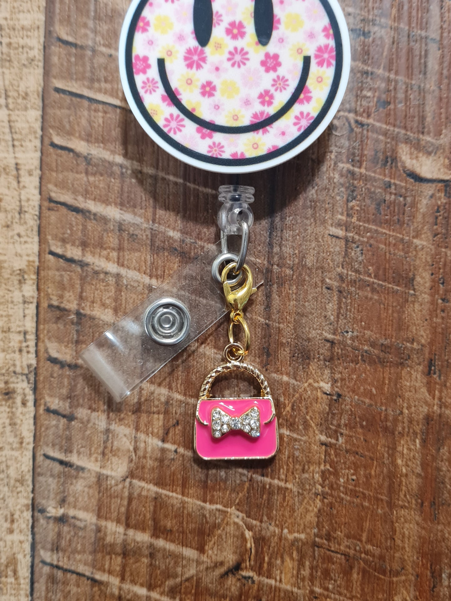 Purse ~ ID Badge Reel Charm ~ Custom Made Charms ~ Badge Buddy ~ Badge Accessories ~ Pocketbook ~ Handbag