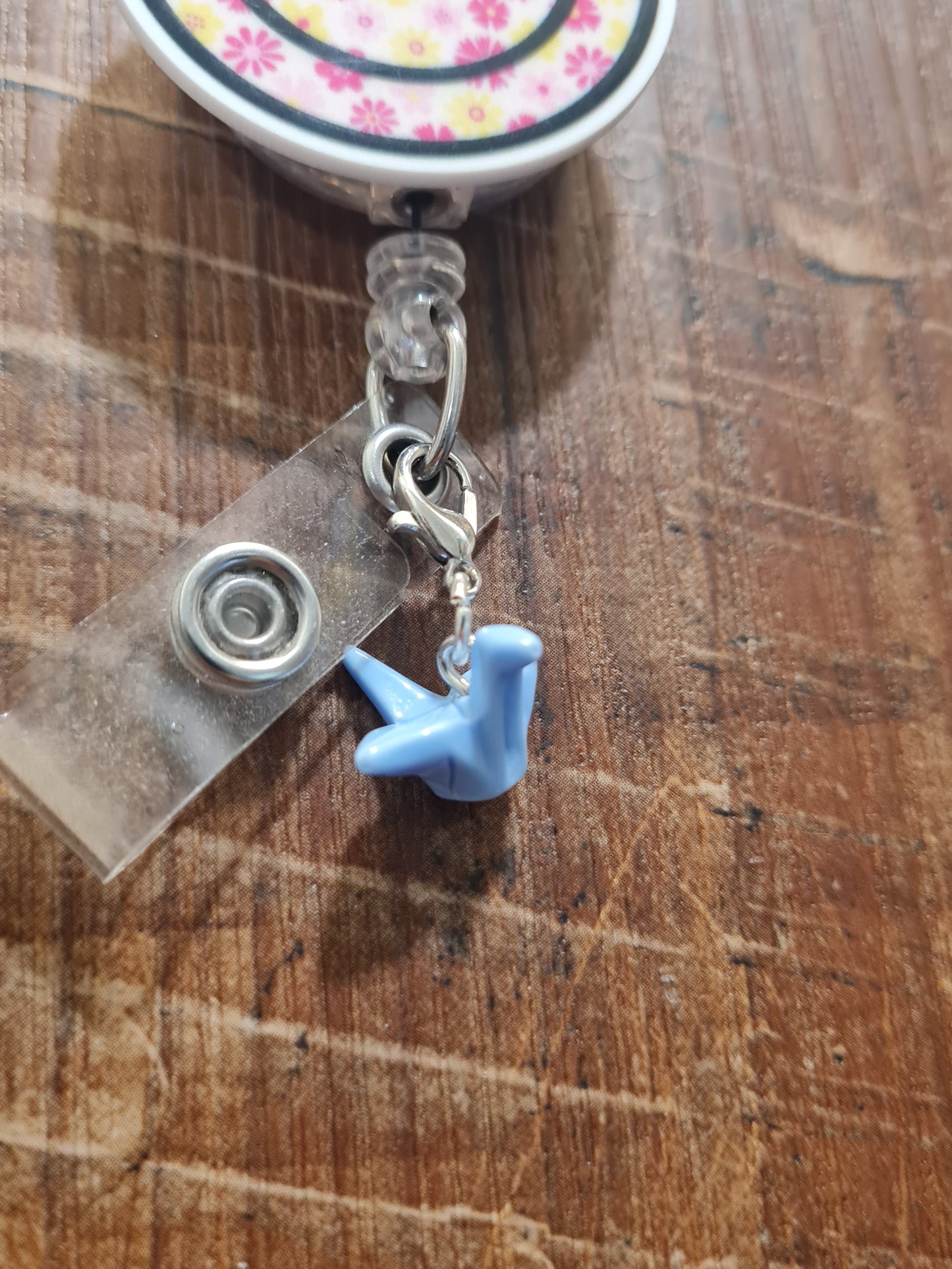 Paper Crane Badge Charm ~ ID Badge Reel Charm ~ Custom Made Charms ~ Badge Buddy ~ Badge Accessories~ Origami Badge Charm ~ Origami ~ Origami Paper Crane ID Badge Reel Charm - Japanese Peace Symbol Lanyard Flair for Nurses and Social Workers