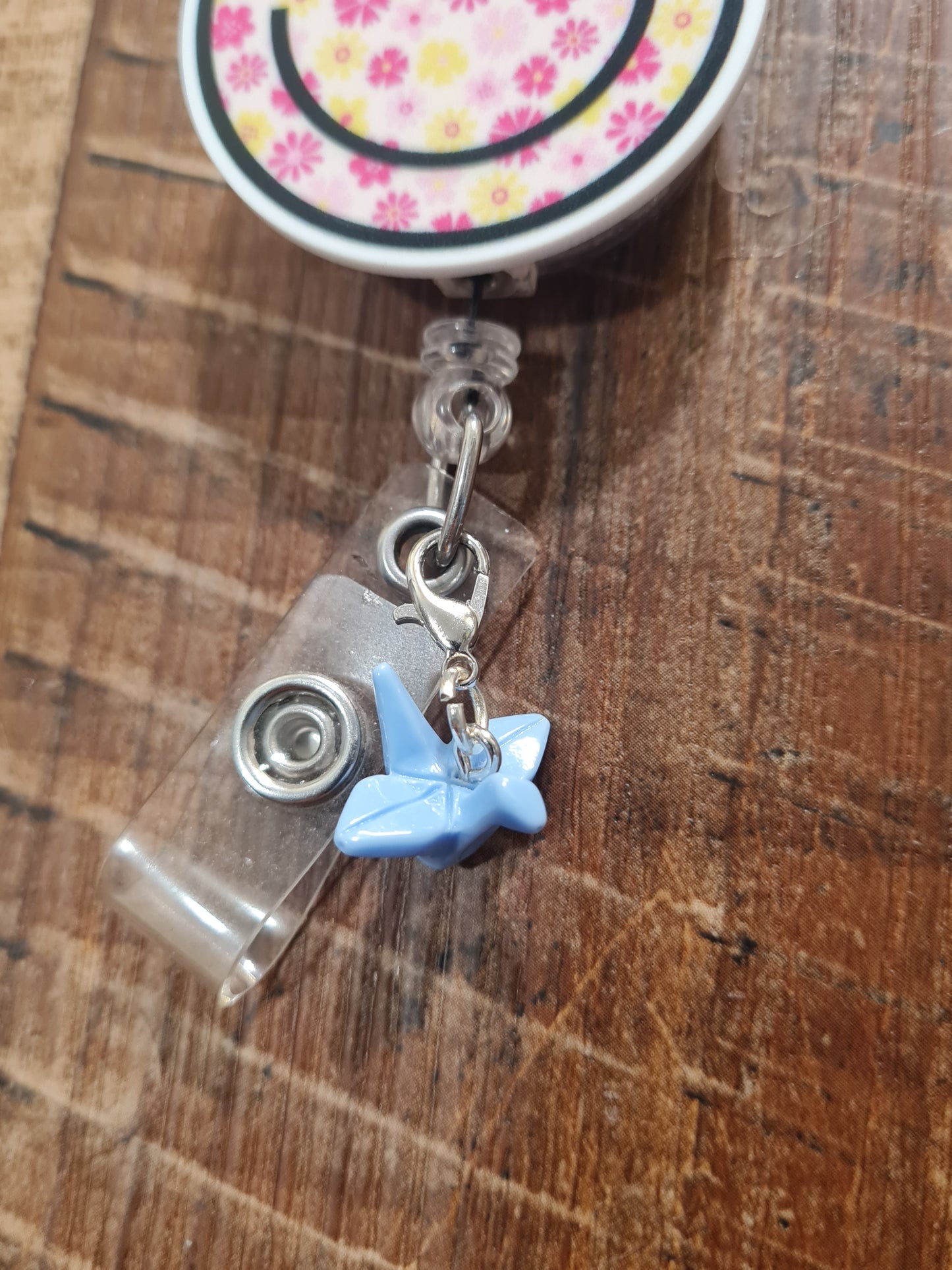 Paper Crane Badge Charm ~ ID Badge Reel Charm ~ Custom Made Charms ~ Badge Buddy ~ Badge Accessories~ Origami Badge Charm ~ Origami ~ Origami Paper Crane ID Badge Reel Charm - Japanese Peace Symbol Lanyard Flair for Nurses and Social Workers