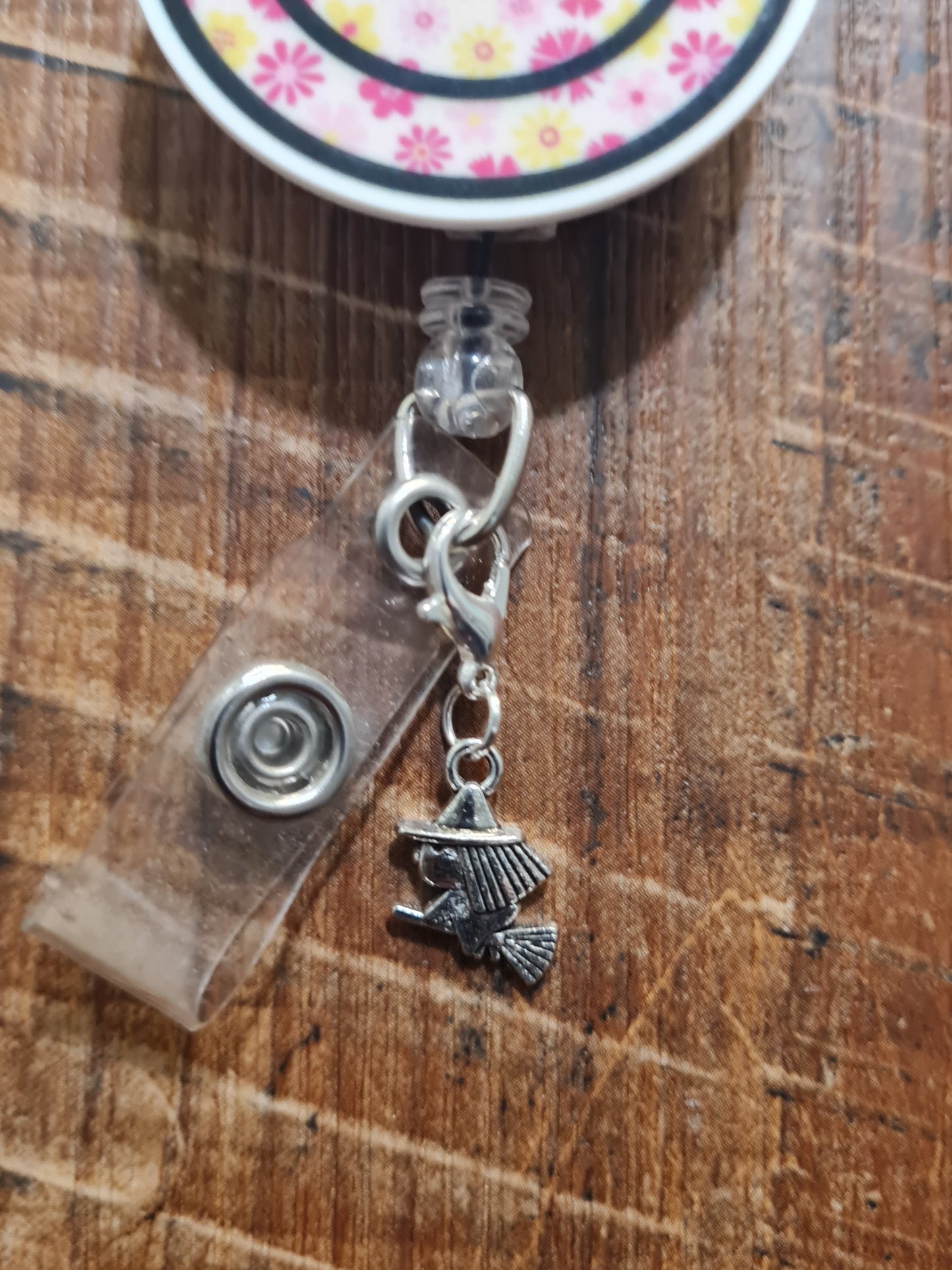 Witch ~ ID Badge Reel Charm ~ Custom Made Charms ~ Badge Buddy ~ Badge Accessories ~ Trick or Treat ~ Halloween ~ ID Badge Charm ~ Witch ID Badge Reel Charm - Spooky Gothic Lanyard Flair for Halloween Nurses, Teachers, and Doctors