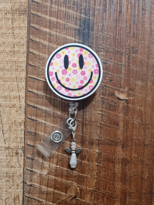 Beaded Angel ~ ID Badge Reel Charm ~ Custom Made Charms ~ Badge Buddy ~ Badge Accessories ~ Angel ~ Cherub ~ Guardian Angel ID Badge Reel Charm - Spiritual Heavenly Lanyard Flair for Nurses, Caregivers, and Teachers