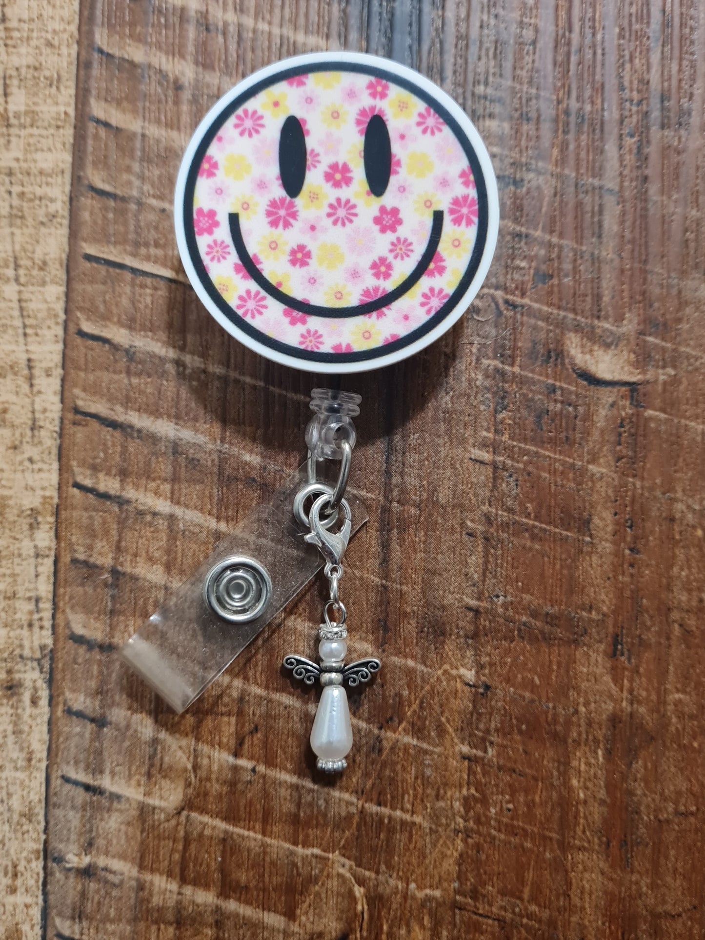 Beaded Angel ~ ID Badge Reel Charm ~ Custom Made Charms ~ Badge Buddy ~ Badge Accessories ~ Angel ~ Cherub ~ Guardian Angel ID Badge Reel Charm - Spiritual Heavenly Lanyard Flair for Nurses, Caregivers, and Teachers