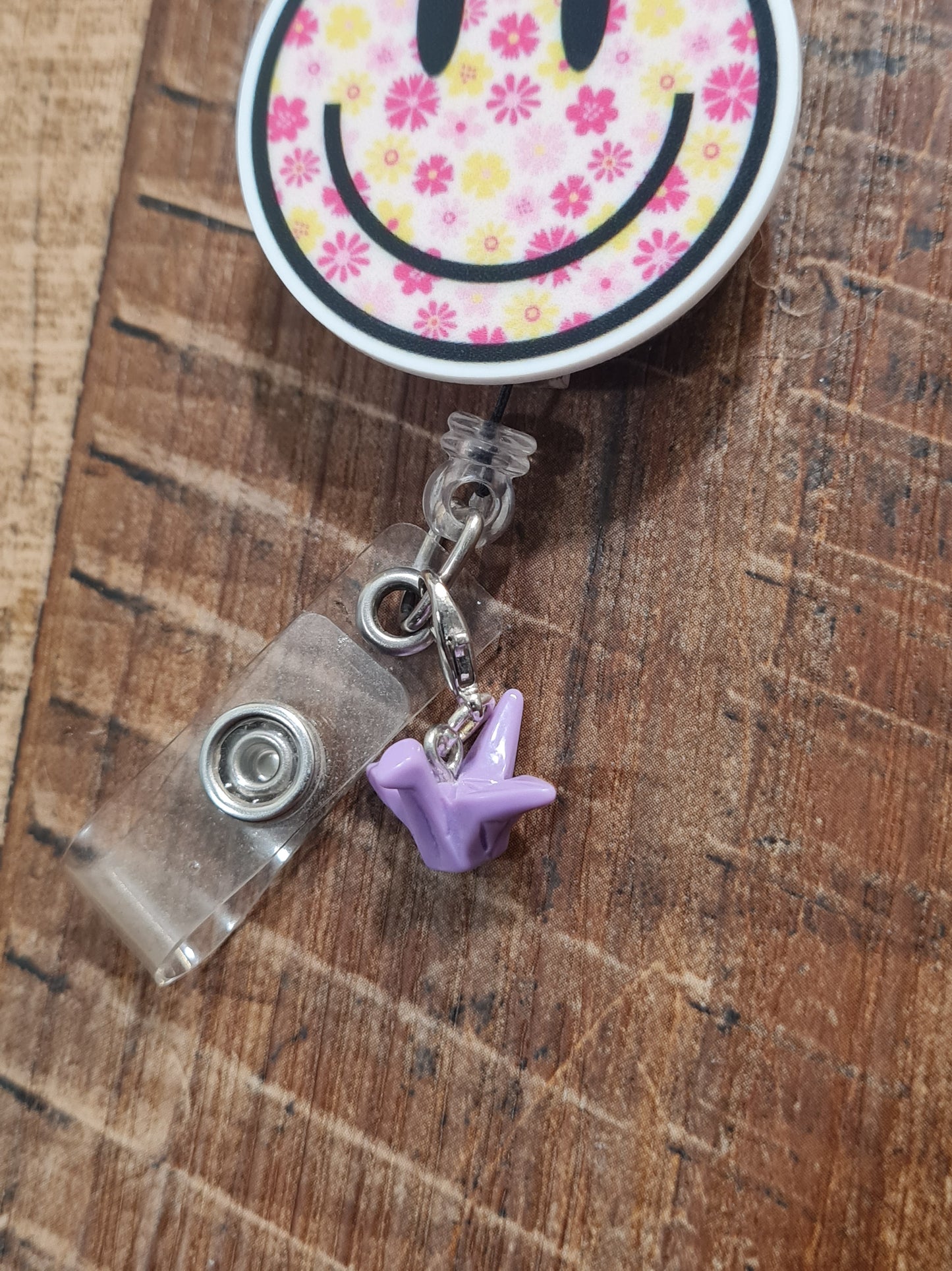 Paper Crane Badge Charm ~ ID Badge Reel Charm ~ Custom Made Charms ~ Badge Buddy ~ Badge Accessories~ Origami Badge Charm ~ Origami ~ Origami Paper Crane ID Badge Reel Charm - Japanese Peace Symbol Lanyard Flair for Nurses and Social Workers