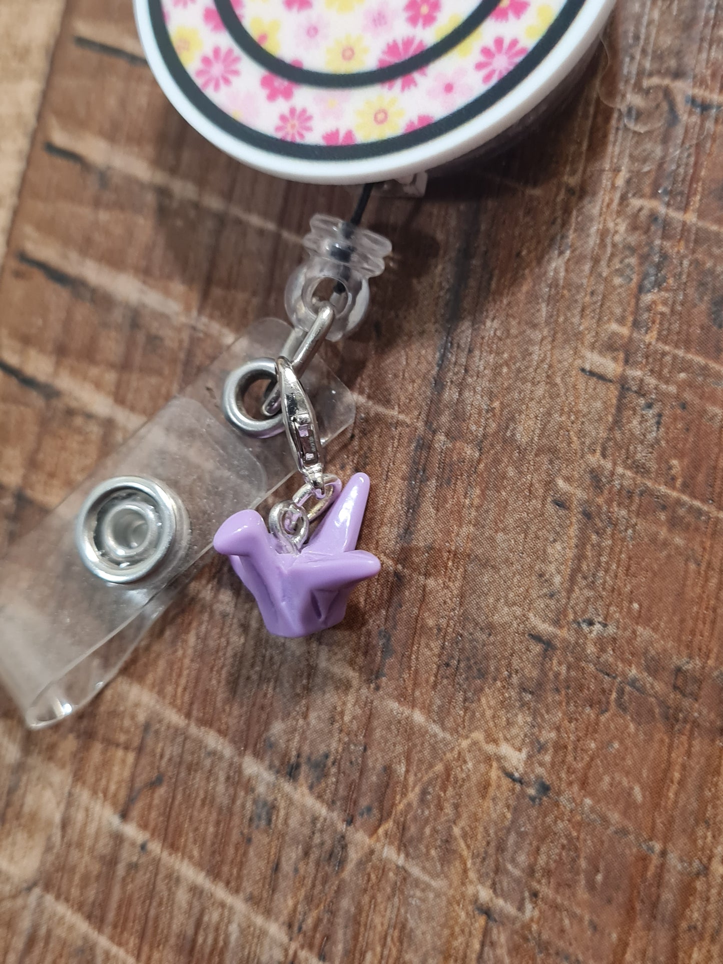 Paper Crane Badge Charm ~ ID Badge Reel Charm ~ Custom Made Charms ~ Badge Buddy ~ Badge Accessories~ Origami Badge Charm ~ Origami ~ Origami Paper Crane ID Badge Reel Charm - Japanese Peace Symbol Lanyard Flair for Nurses and Social Workers