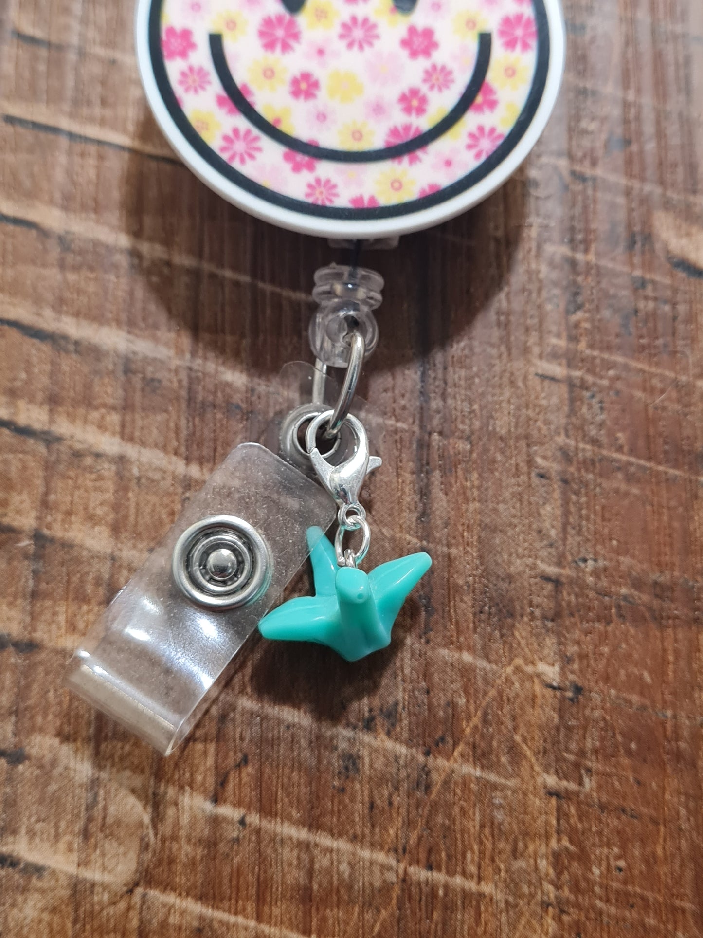 Paper Crane Badge Charm ~ ID Badge Reel Charm ~ Custom Made Charms ~ Badge Buddy ~ Badge Accessories~ Origami Badge Charm ~ Origami ~ Origami Paper Crane ID Badge Reel Charm - Japanese Peace Symbol Lanyard Flair for Nurses and Social Workers