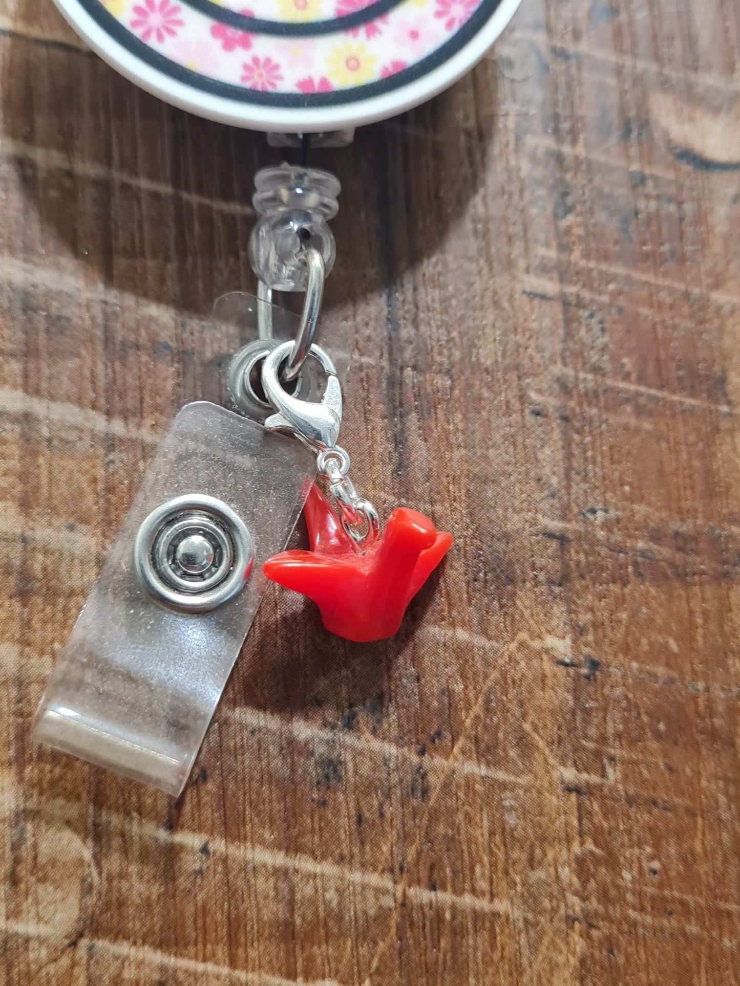 Paper Crane Badge Charm ~ ID Badge Reel Charm ~ Custom Made Charms ~ Badge Buddy ~ Badge Accessories~ Origami Badge Charm ~ Origami ~ Origami Paper Crane ID Badge Reel Charm - Japanese Peace Symbol Lanyard Flair for Nurses and Social Workers