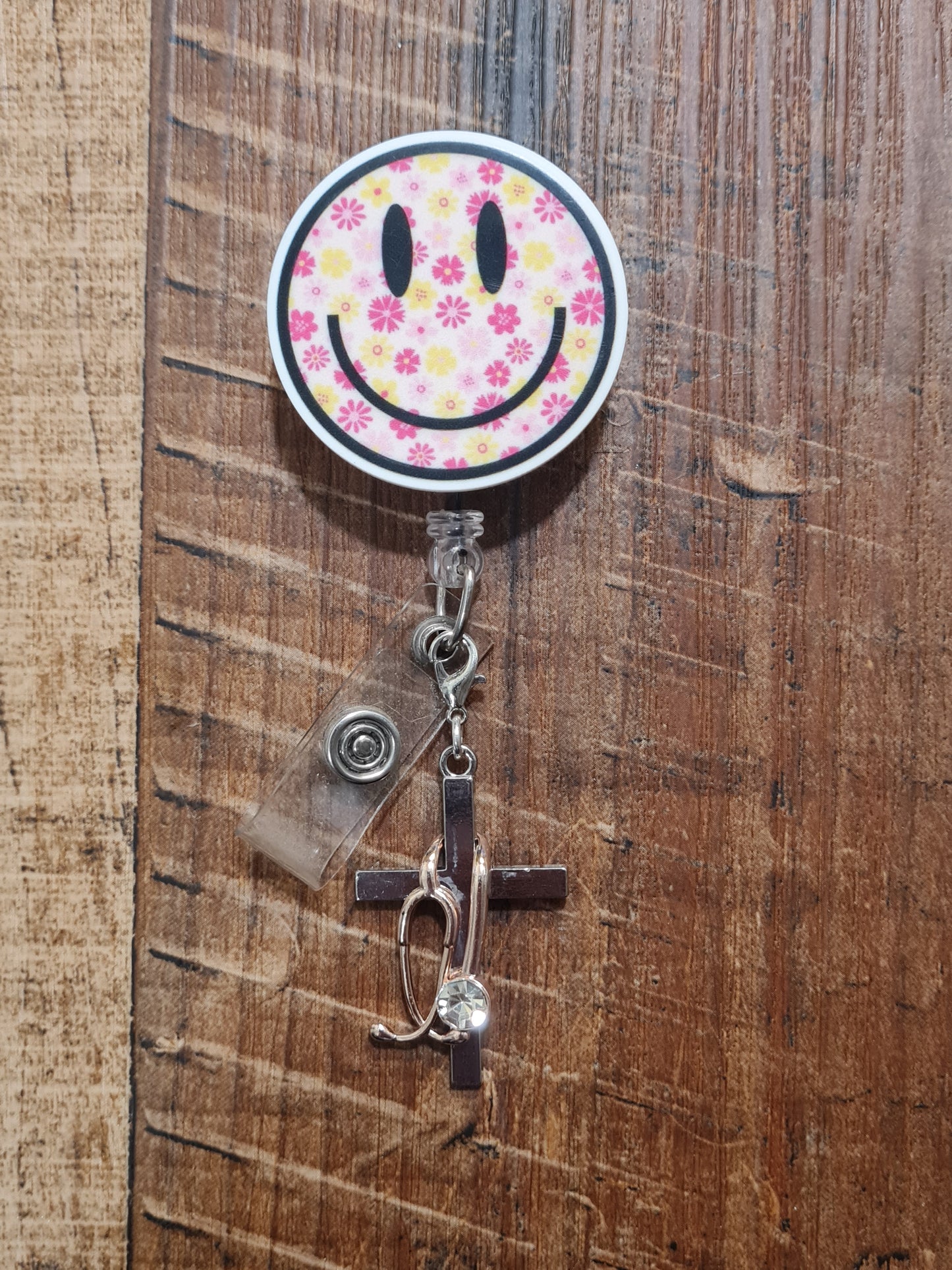 Cross with Stethoscope ~ ID Badge Reel Charm ~ Custom Made Charms ~ Badge Buddy ~ Badge Accessories ~ Medical Cross ~ Healthcare Cross ~ Medical Cross ID Badge Reel Charm - Healthcare Professional Lanyard Flair for Nurses, EMTs, and Doctors