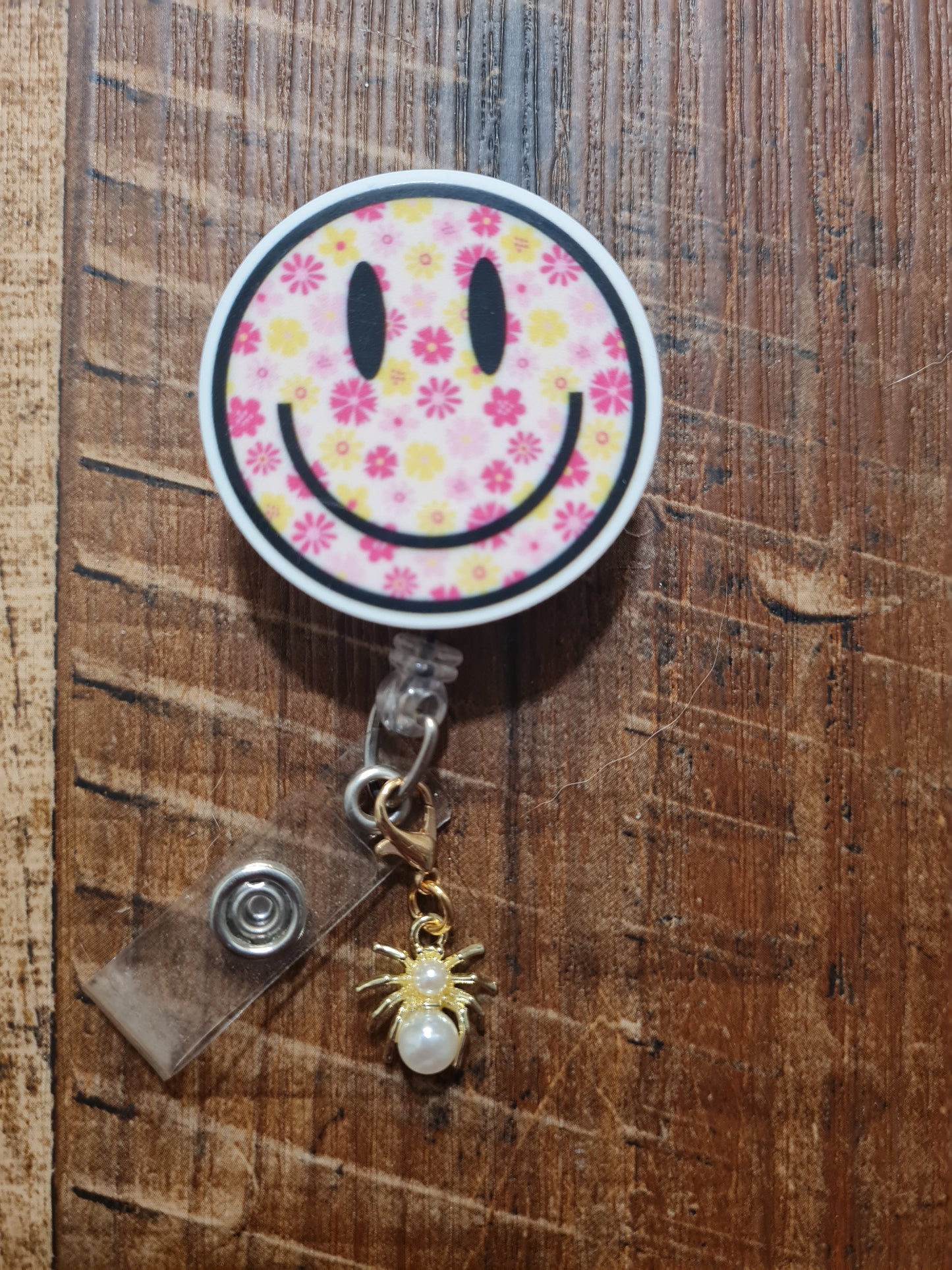 "Spooky Season" Spider ID Badge Charm - Glittery Web & Spider Flair for Nurses and Teachers - Gothic Halloween Accessory for Stethoscopes and Reels