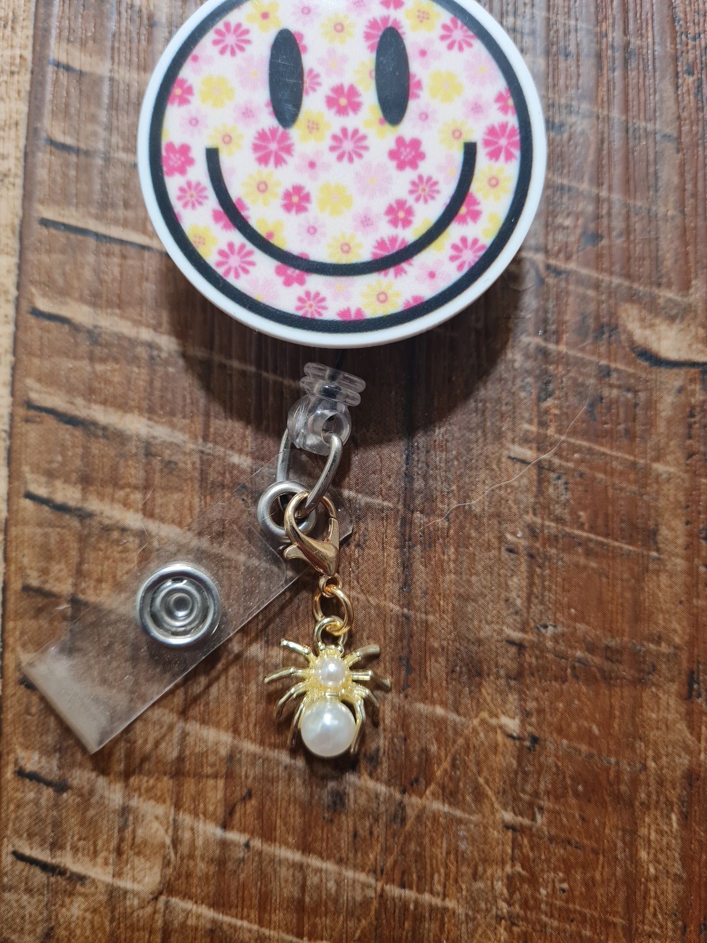 "Spooky Season" Spider ID Badge Charm - Glittery Web & Spider Flair for Nurses and Teachers - Gothic Halloween Accessory for Stethoscopes and Reels