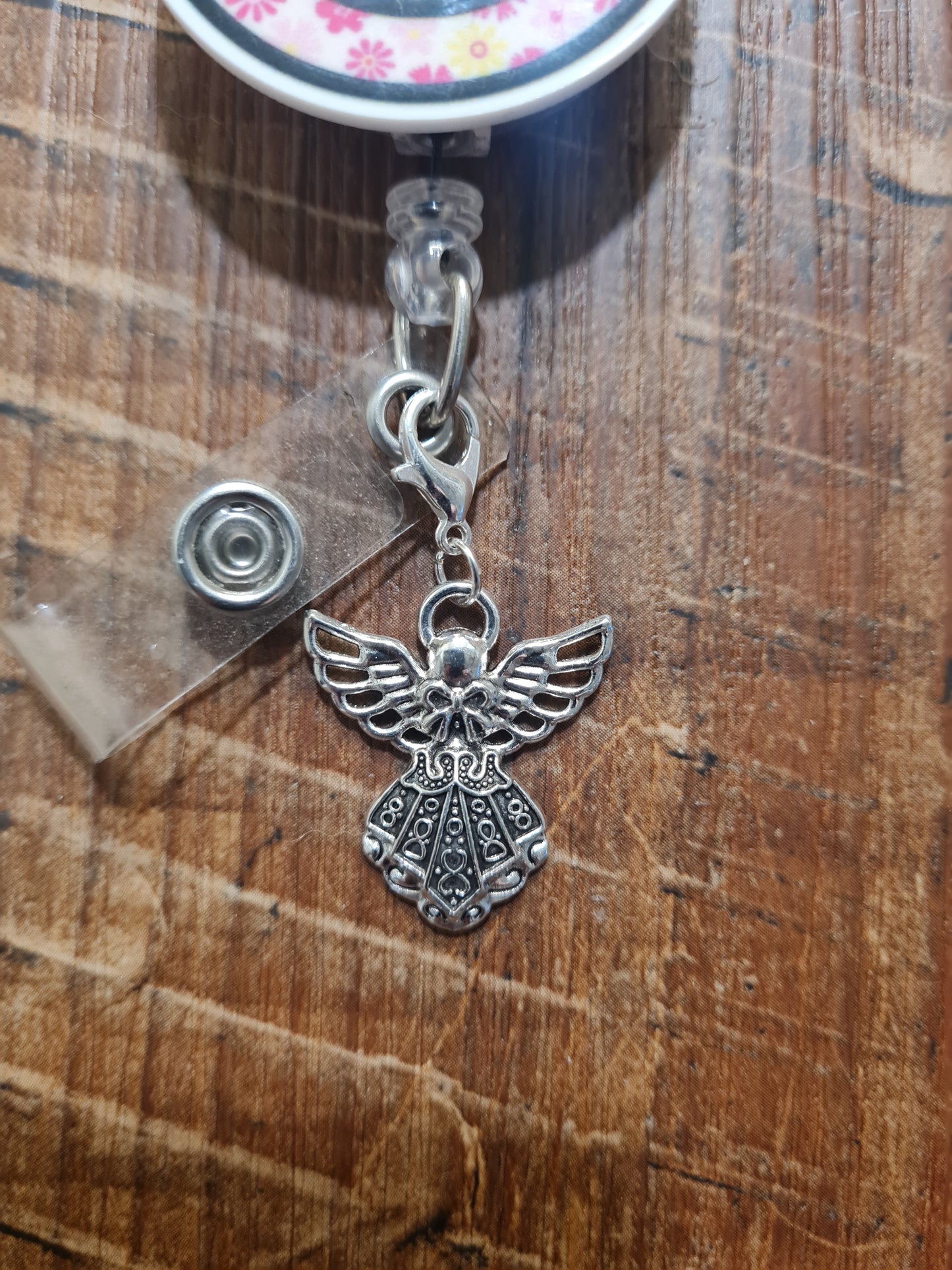"Guardian Angel" ID Badge Charm - Spiritual Protection Flair for Hospice Nurses & Chaplains - Faith-Based Healing Hands Gift for Healthcare Heroes