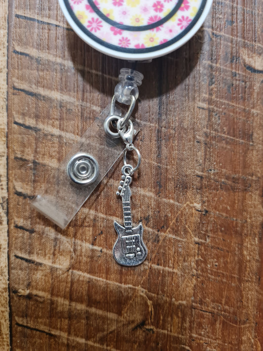 "Rock the Shift" Guitar ID Badge Charm - Musical Instrument Flair for Music Therapists and Teachers - Electric Guitar Stethoscope Dangle