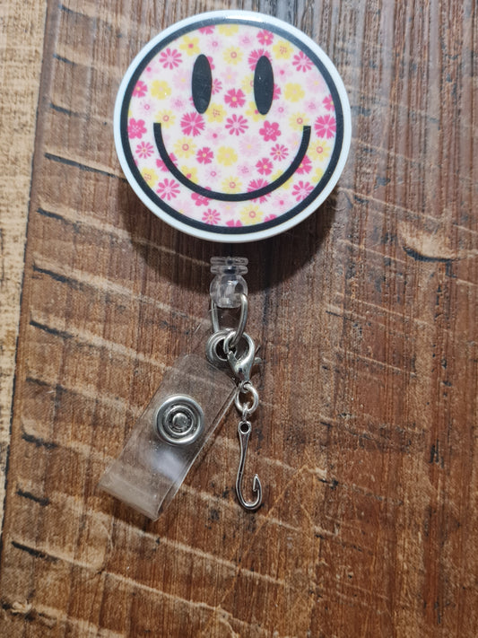 Fishing Hook ID Badge Reel Charm - Silver Fish Hook Accessory for Lanyards - Unique Gift for Fishermen, Nurses, and Teachers