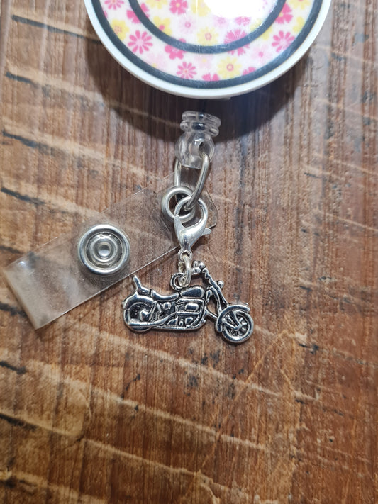 "Open Road" Motorcycle ID Badge Charm - Biker Style Accessory for ID Holders - Miniature Motorbike Badge Flair - Cool Gift for Motorcycle Enthusiasts