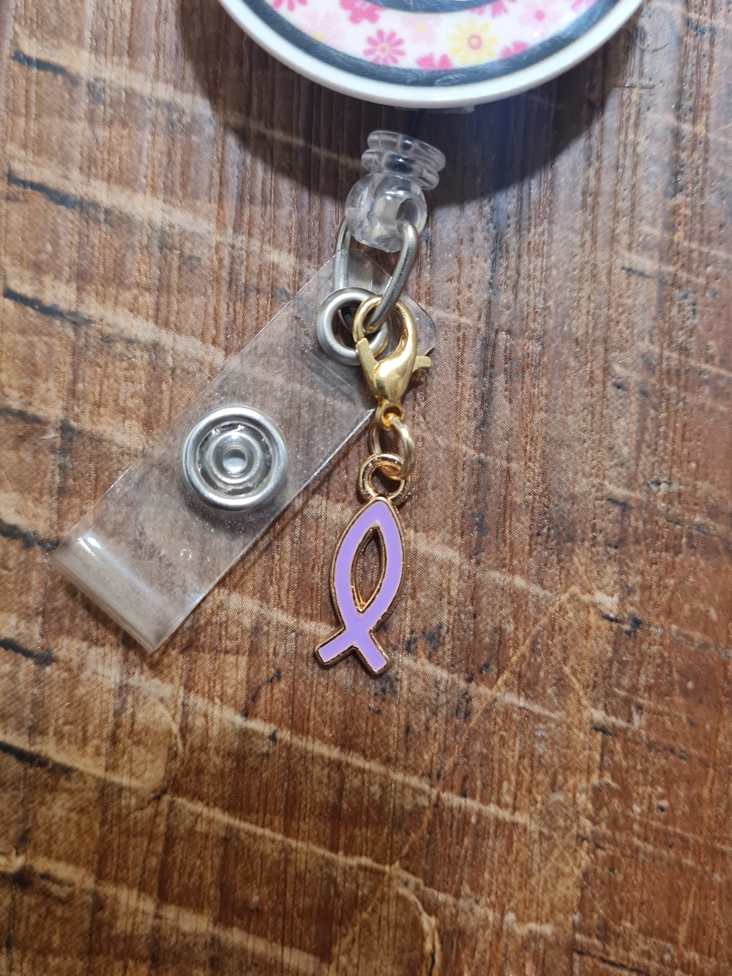 Jesus Fish ID Badge Reel Charm - Colorful Ichthys Faith Accessory for Christian Nurses, Teachers, and Healthcare Workers