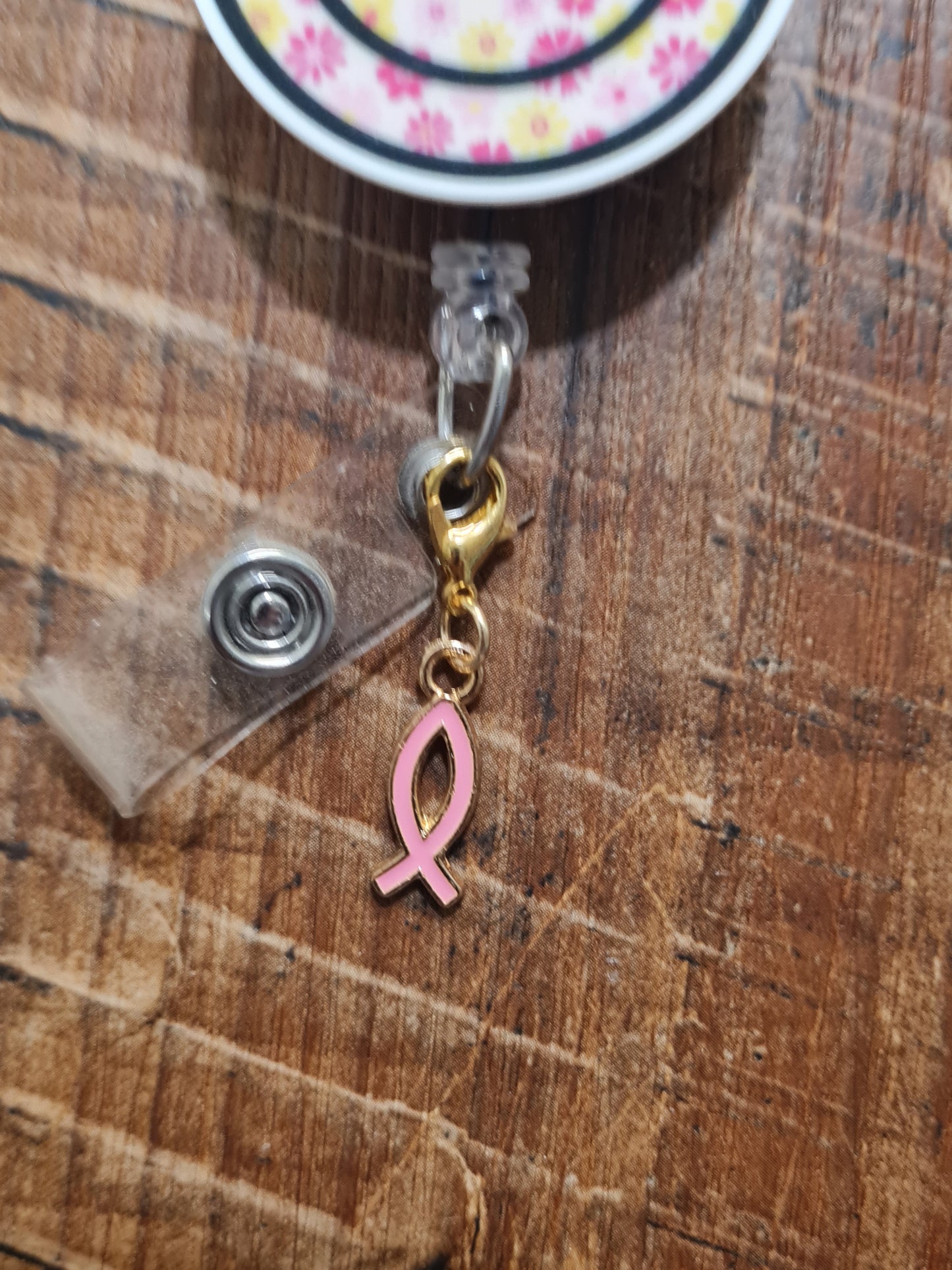 Jesus Fish ID Badge Reel Charm - Colorful Ichthys Faith Accessory for Christian Nurses, Teachers, and Healthcare Workers