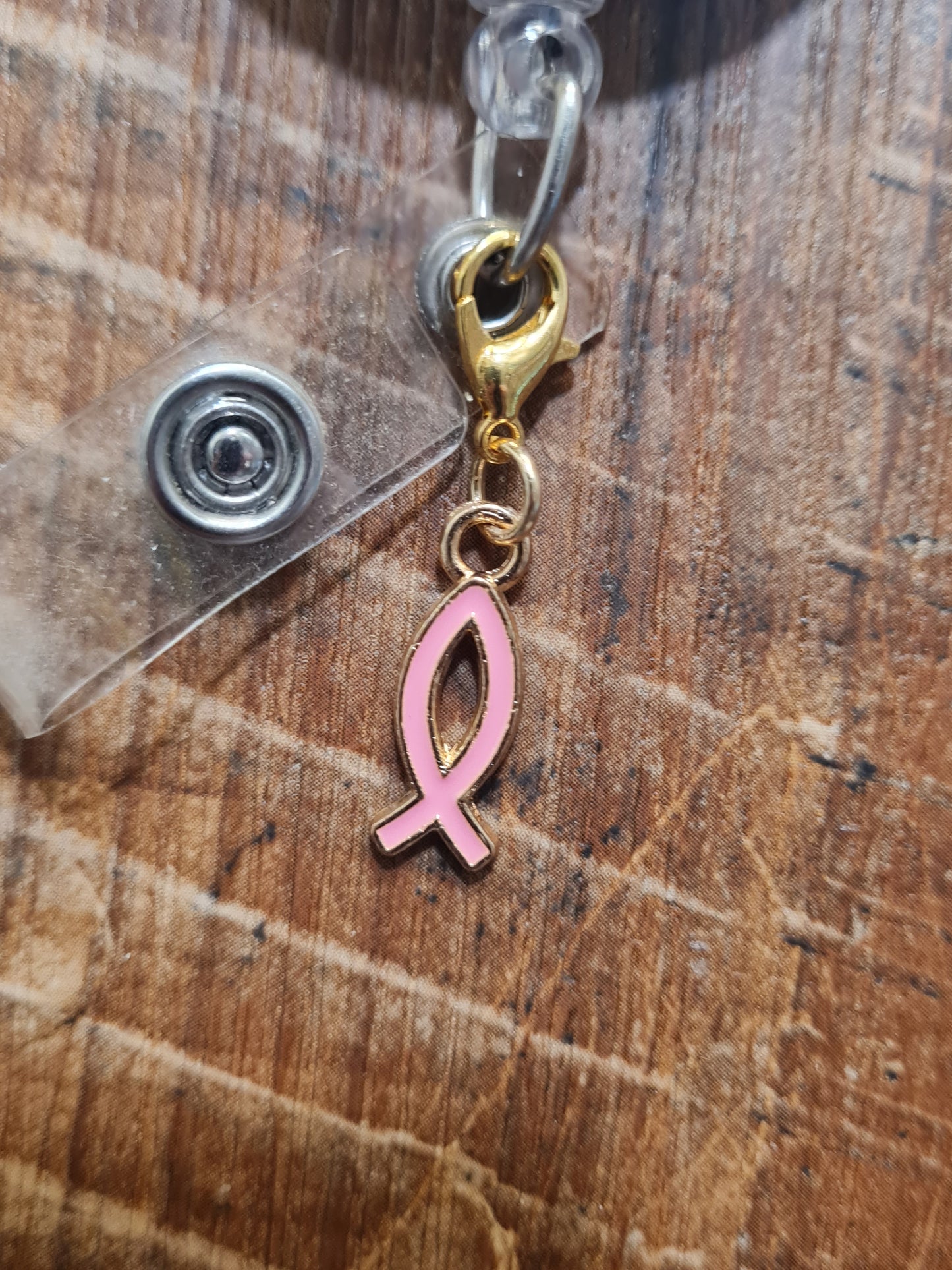 Jesus Fish ID Badge Reel Charm - Colorful Ichthys Faith Accessory for Christian Nurses, Teachers, and Healthcare Workers