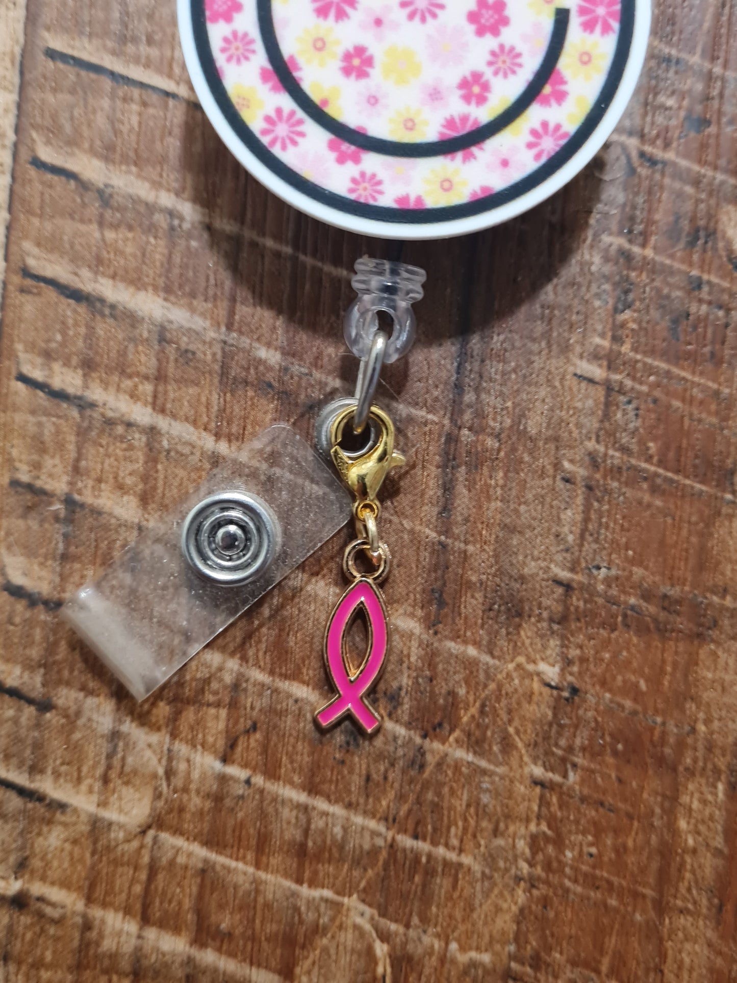 Jesus Fish ID Badge Reel Charm - Colorful Ichthys Faith Accessory for Christian Nurses, Teachers, and Healthcare Workers