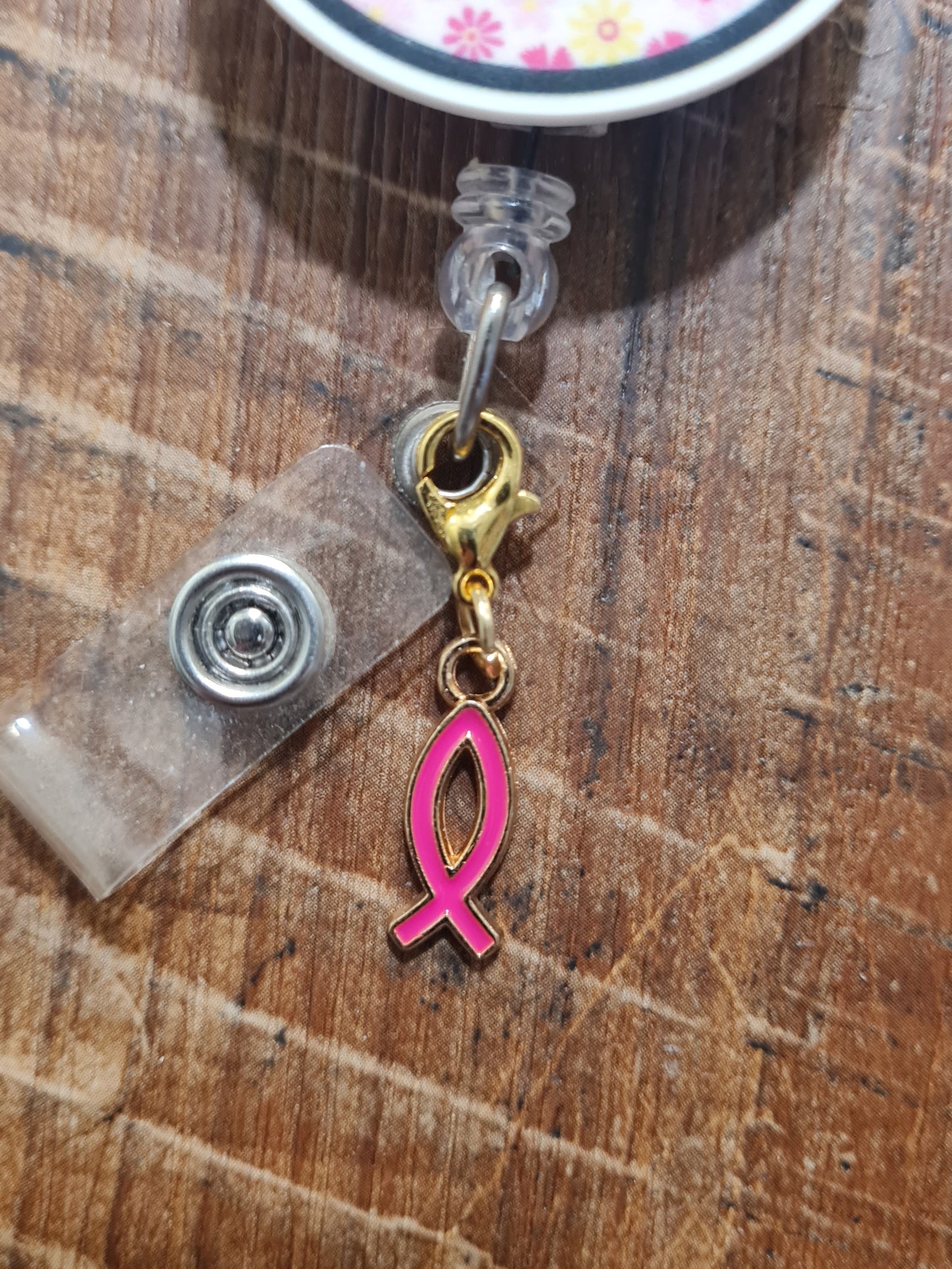 Jesus Fish ID Badge Reel Charm - Colorful Ichthys Faith Accessory for Christian Nurses, Teachers, and Healthcare Workers