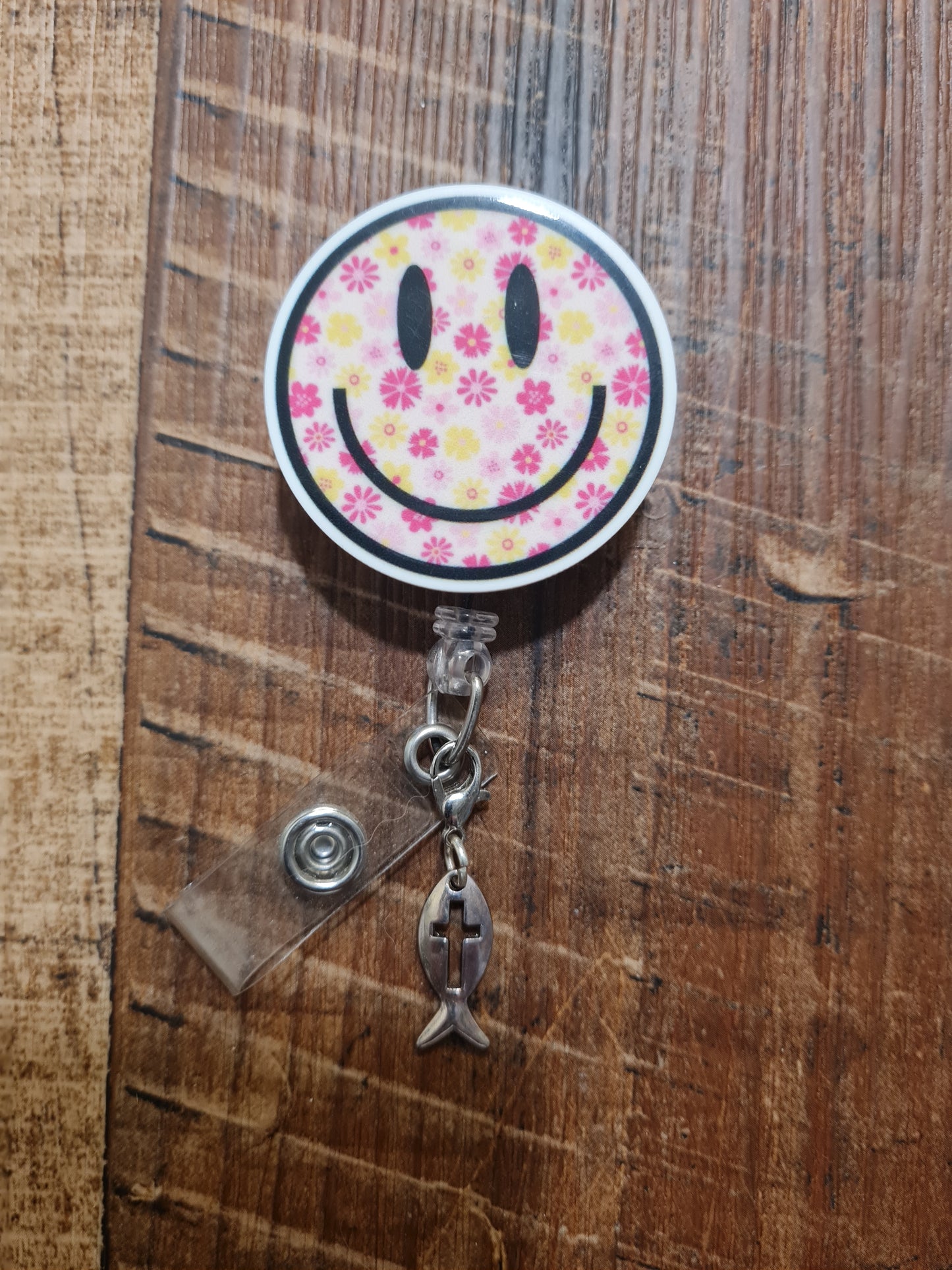 "Faithful Fish" Christian ID Badge Charm - Ichthys Symbol Accessory for Healthcare & Office - Subtle Witness Badge Flair - Jesus Fish Religious Jewelry